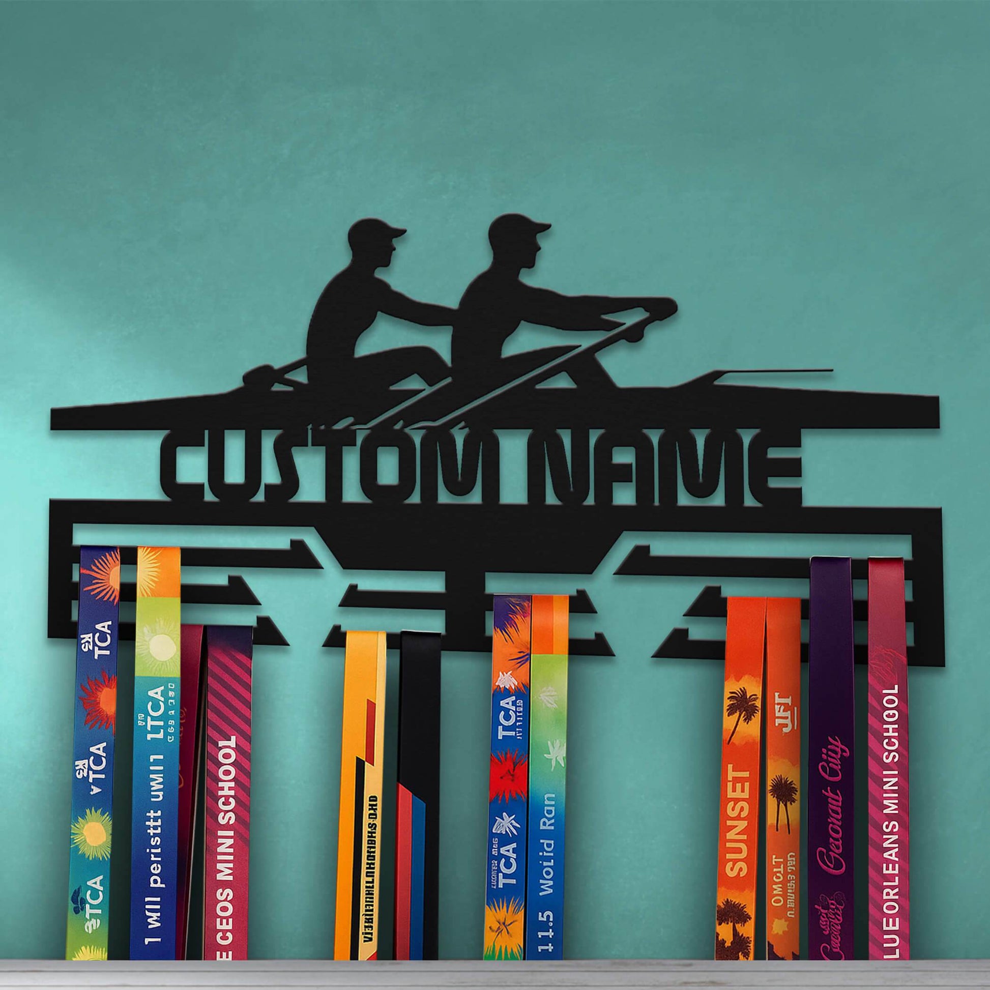Personalized Kayak Medal Hanger – Stainless Steel Medal Display Rack – Custom Kayaking Award Holder – Kayaker Gifts - Champion Hanger