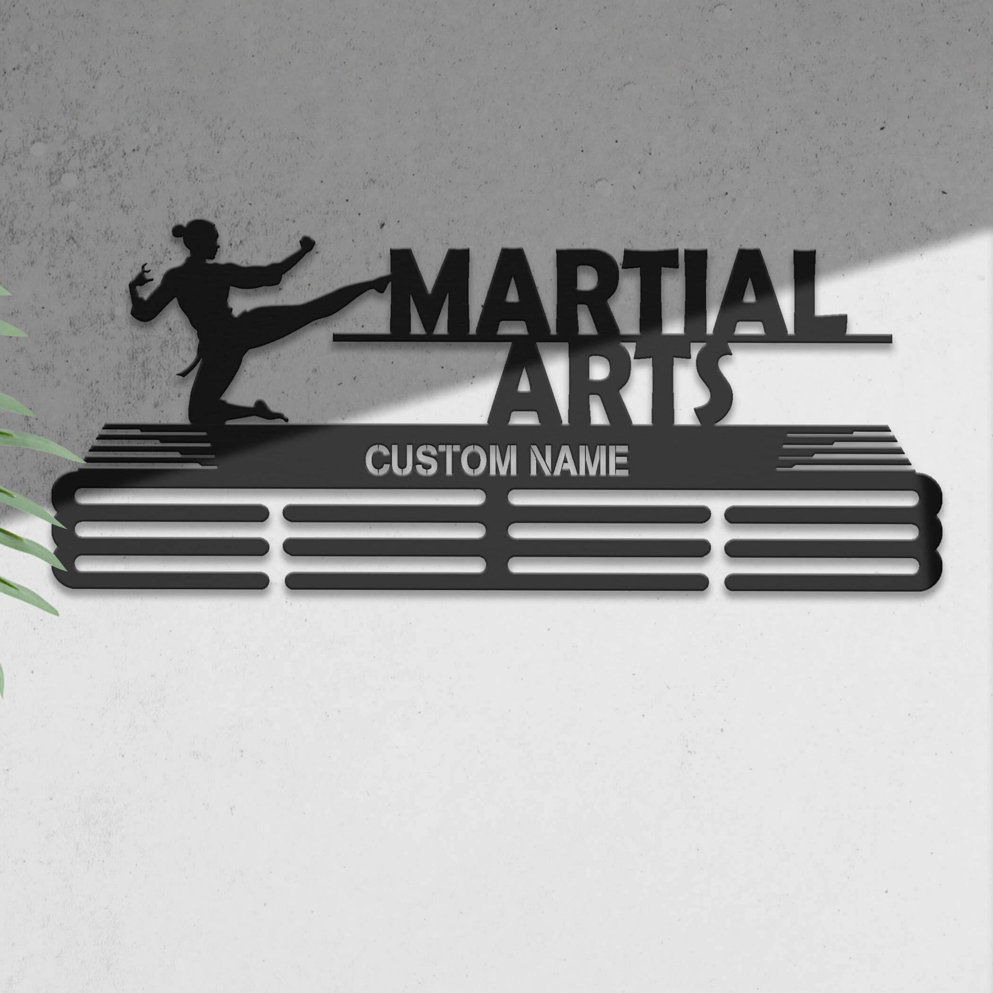 Custom Martial Arts Medal Display – Stainless Steel Wall Hanger for Taekwondo, Karate & MMA Medals - Champion Hanger
