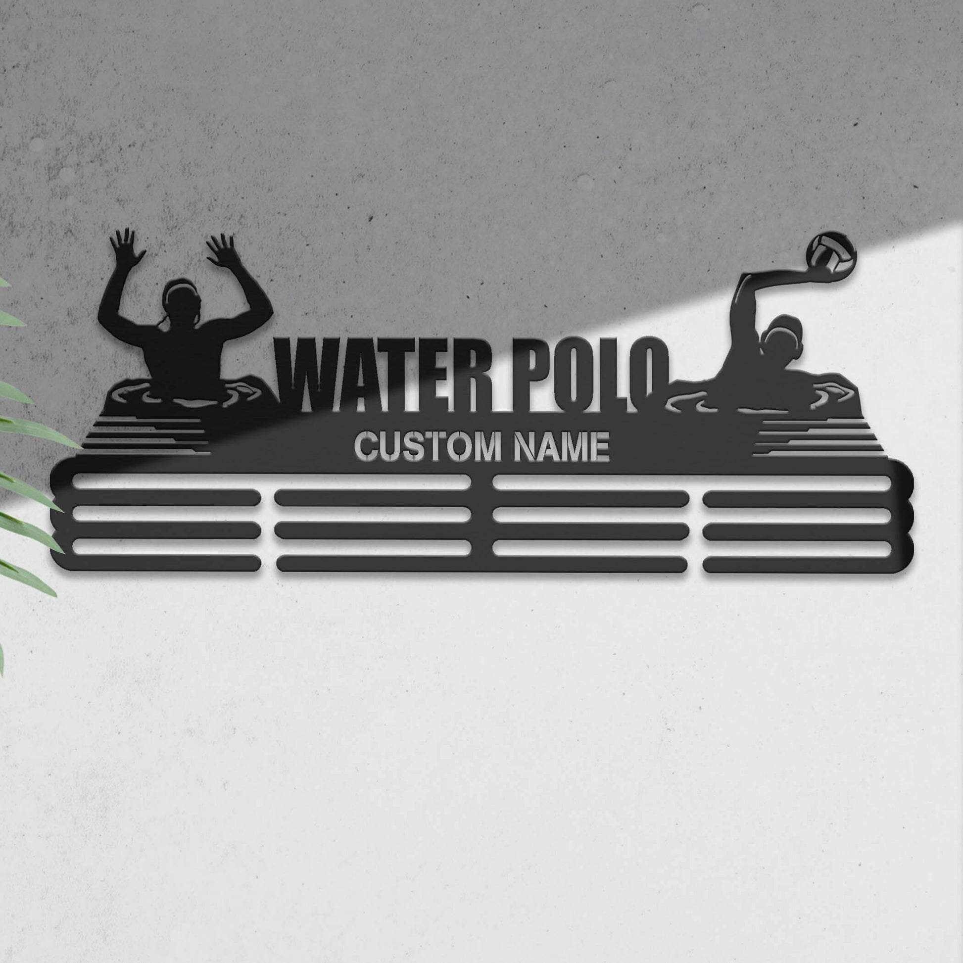 Stainless Steel Water Polo Medal Display – Personalized Wall Rack for Medals & Trophies - Champion Hanger