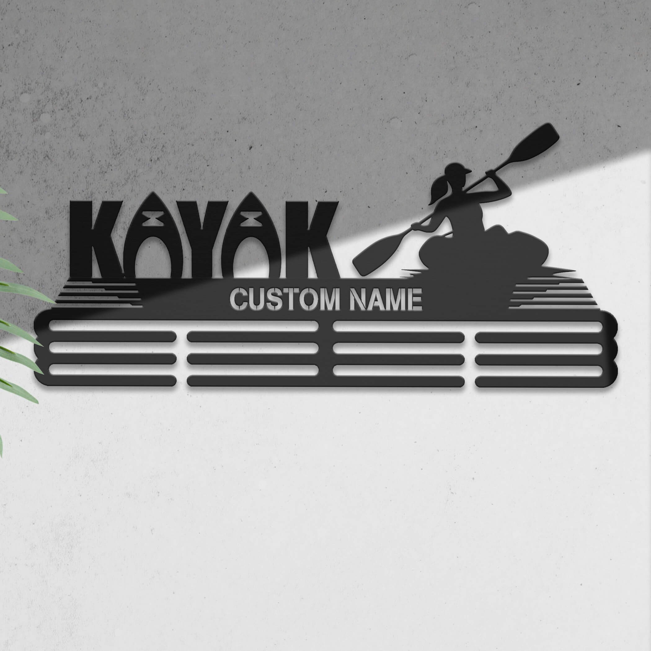 Personalized Kayak Medal Hanger – Stainless Steel Medal Holder with Custom Name | ChampionHanger