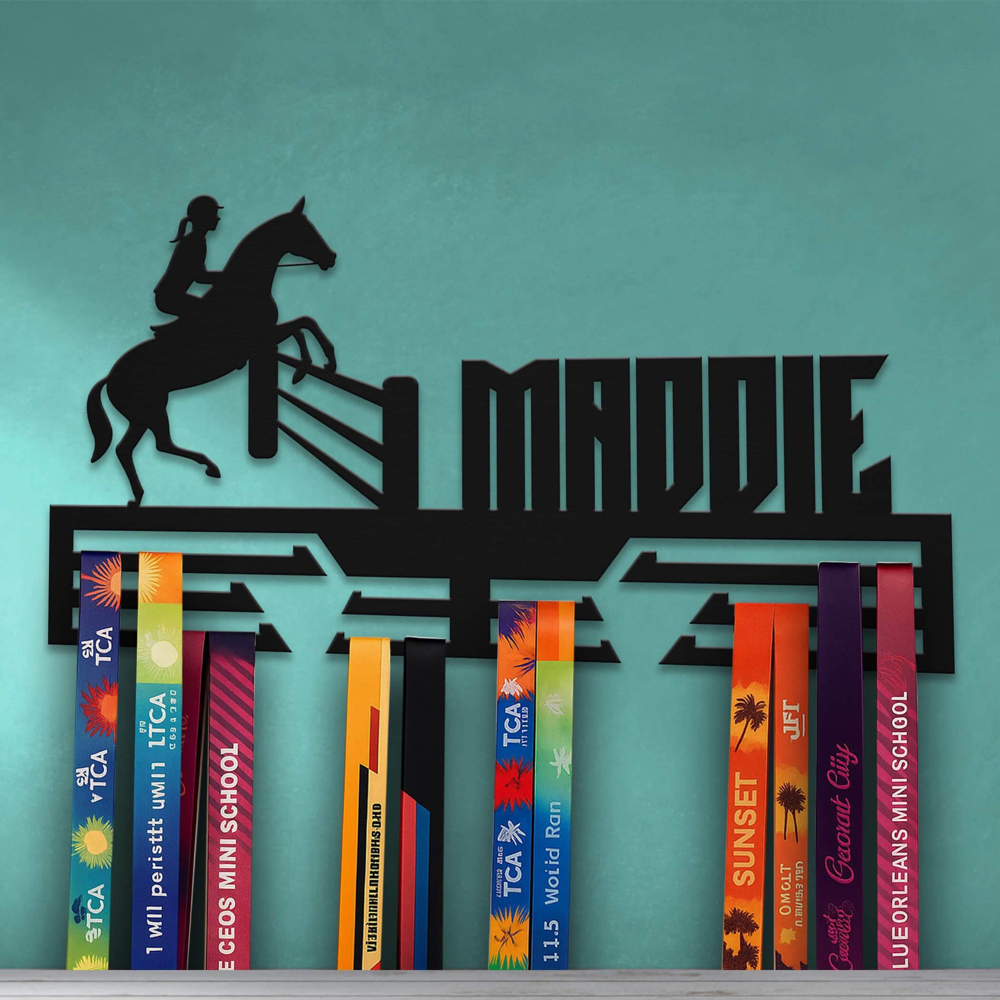 Personalized Equestrian Medal Hanger – Stainless Steel Horse Riding Medal Display Rack – Custom Wall Holder for Equestrian Awards & Gifts - Champion Hanger