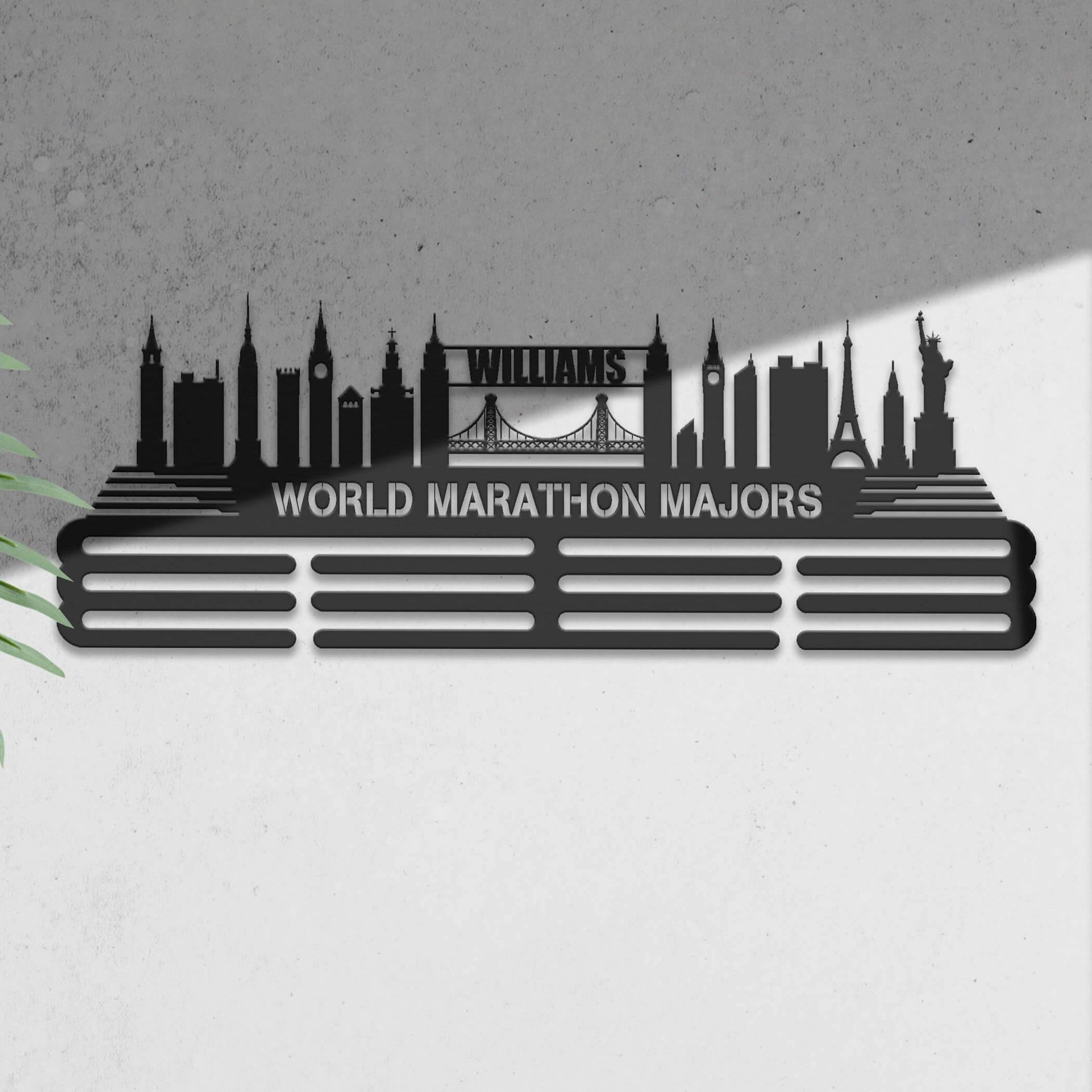 World Marathon Majors Medal Hanger, Custom Metal Medal Holder, Personalized Name Display Rack, Sports Awards Gift - Champion Hanger