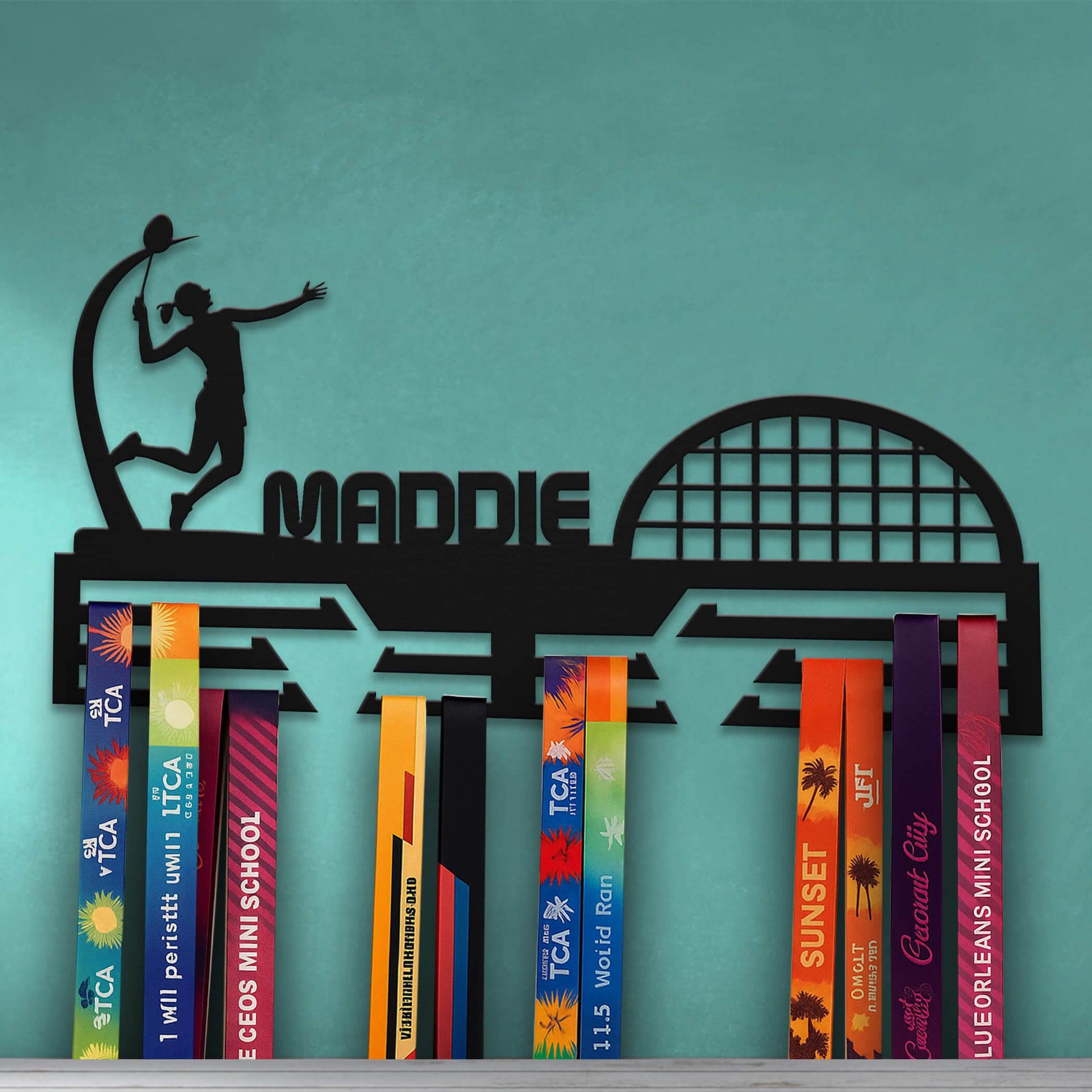 Personalized Stainless Steel Badminton Medal Hanger – Custom Metal Medal Display Rack – Badminton Award Holder & Sports Gift - Champion Hanger