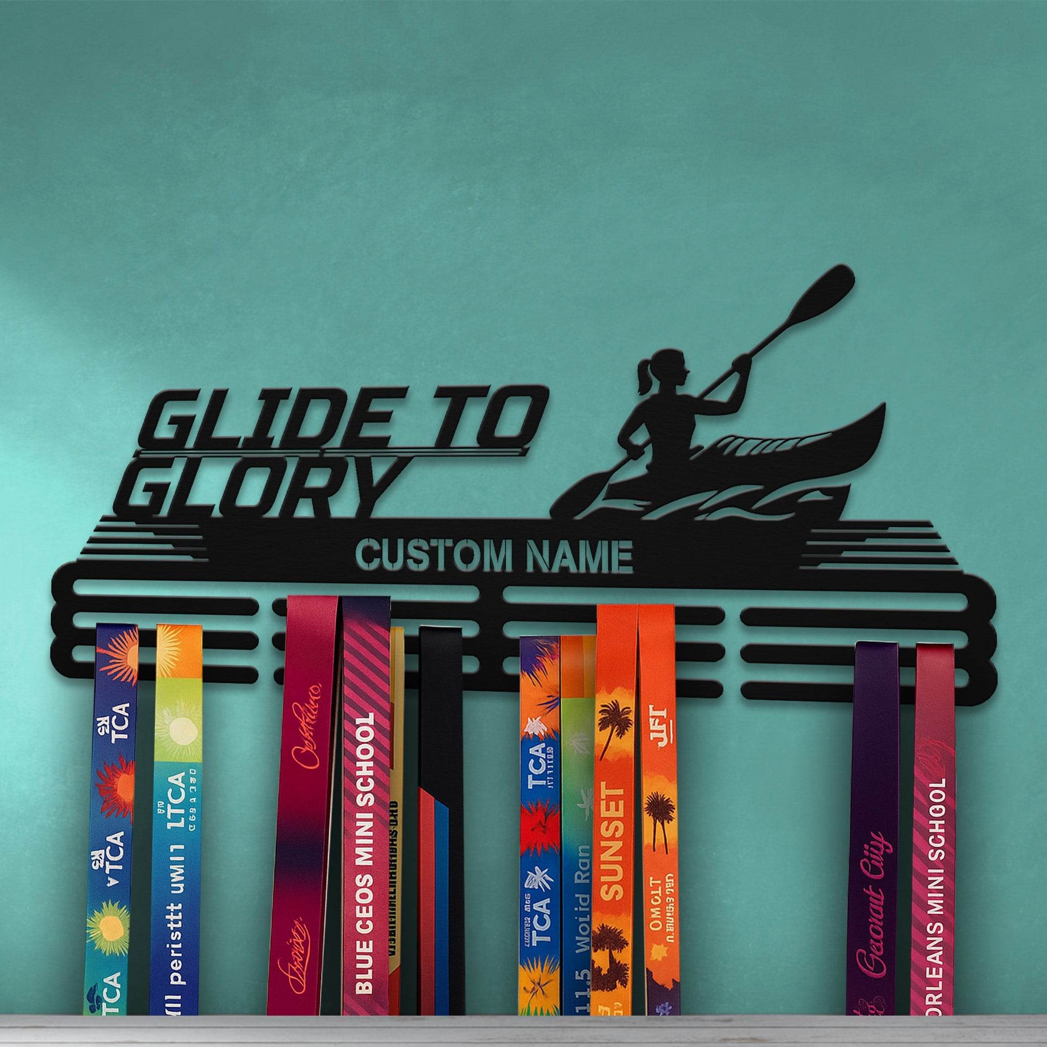 Personalized Kayak Medal Holder – Stainless Steel Wall Display Rack - Champion Hanger