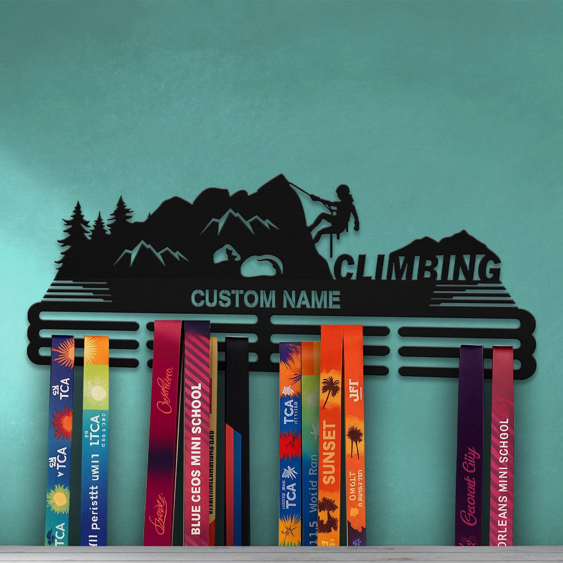 Climbing Medal Hanger – Personalized Metal Medal Holder – Stainless Steel Wall Display Rack - Champion Hanger