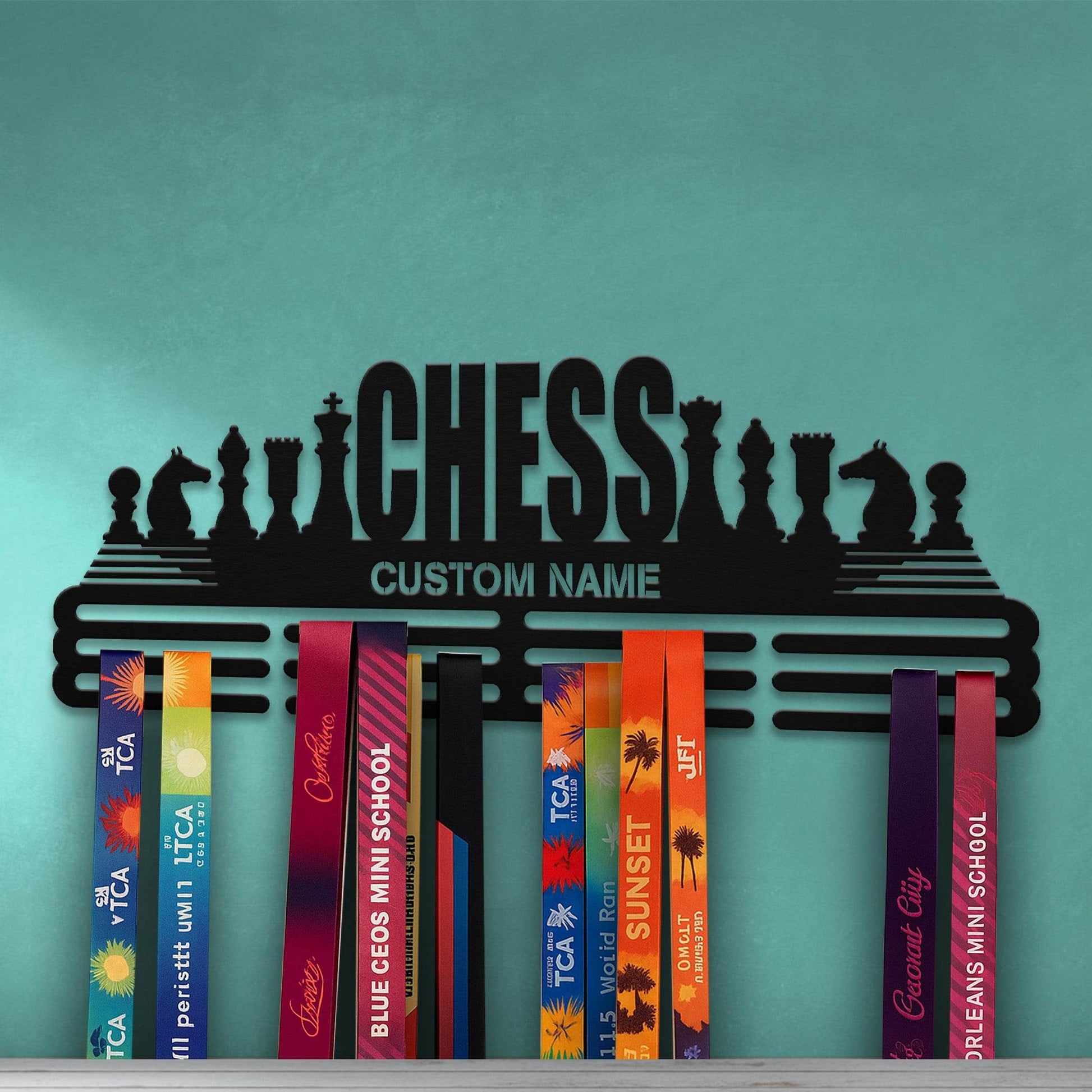 Chess Medal Hanger – Personalized Metal Medal Holder – Stainless Steel Display Rack for Chess Awards - Champion Hanger