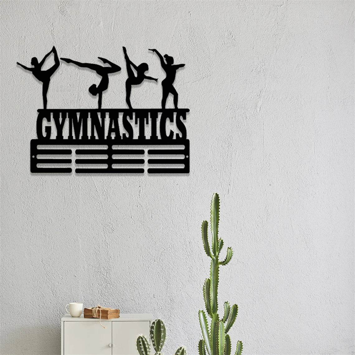 Personalized Gymnastics Medal Holder – Custom Wall Rack for Displaying Gymnast Awards and Medals - Champion Hanger