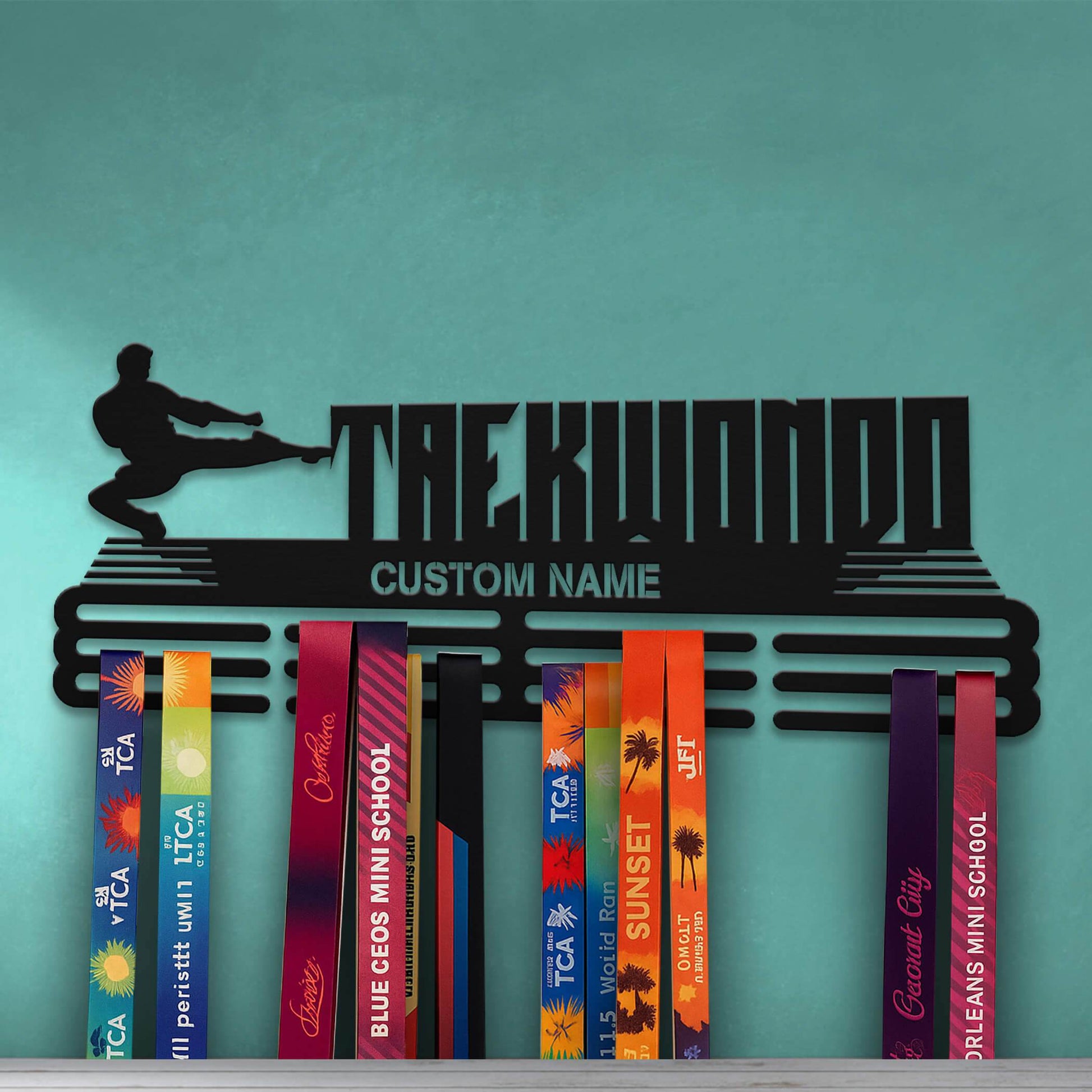 Taekwondo Medal Holder – Custom Stainless Steel Wall Rack for Displaying Taekwondo Awards - Champion Hanger