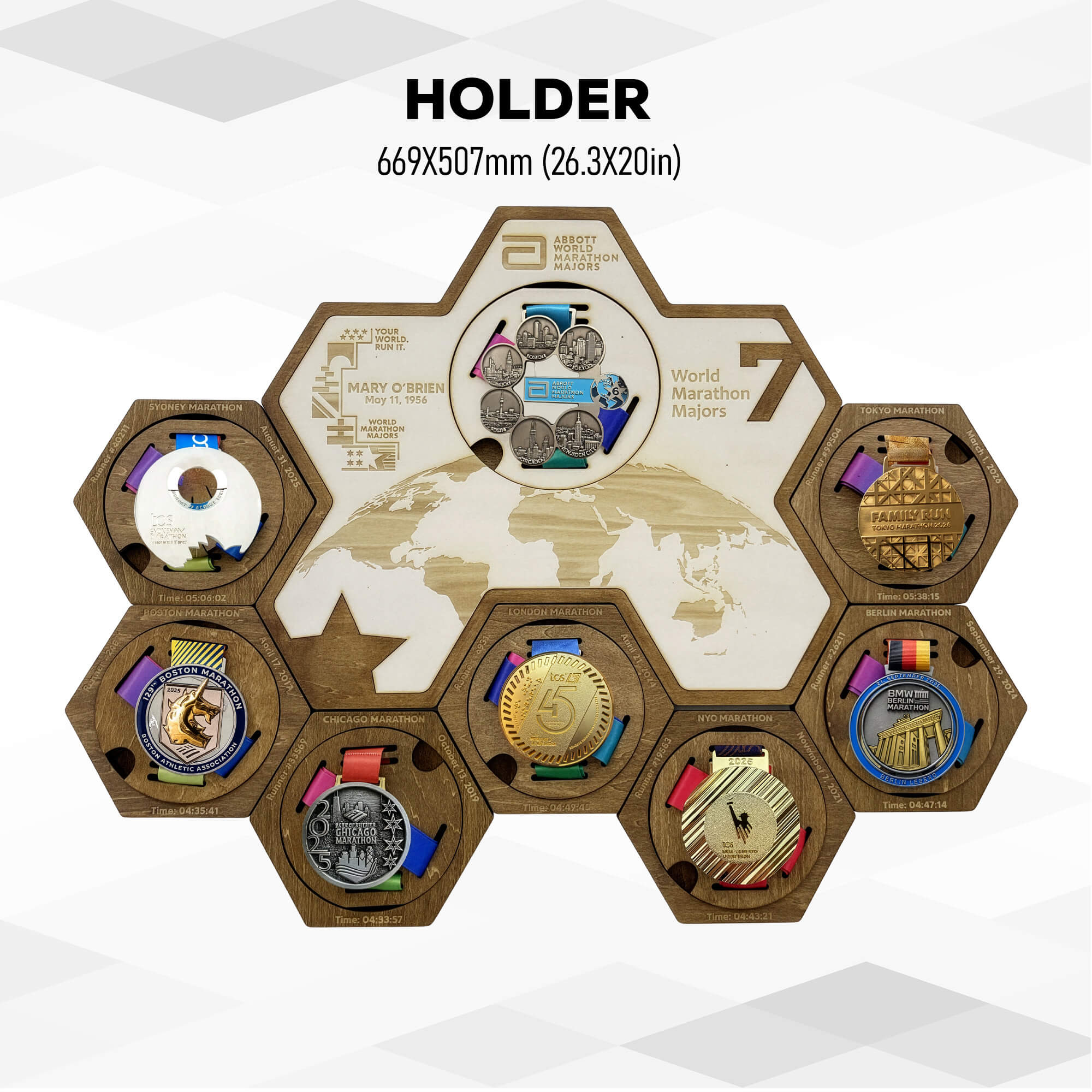 7 Abbott World Marathon Majors Medal Hanger