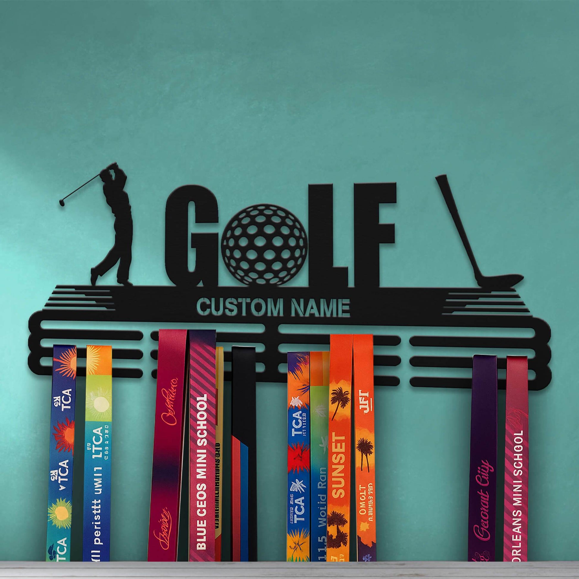 Golf Medal Hanger – Personalized Metal Medal Holder – Stainless Steel Wall Display Rack for Golf Awards - Champion Hanger