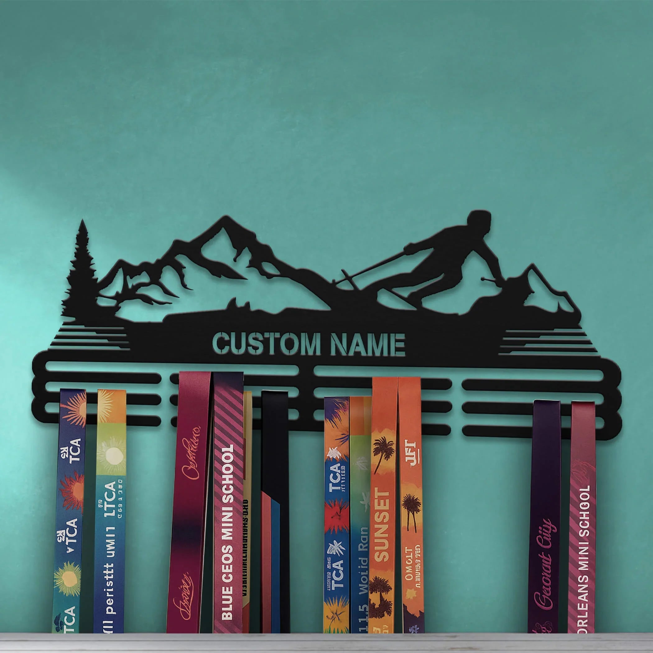 Personalized Skiing Medal Hanger with Custom Name | Stainless Steel Ski Medal Holder | Gifts for Skiers | ChampionHanger - Champion Hanger