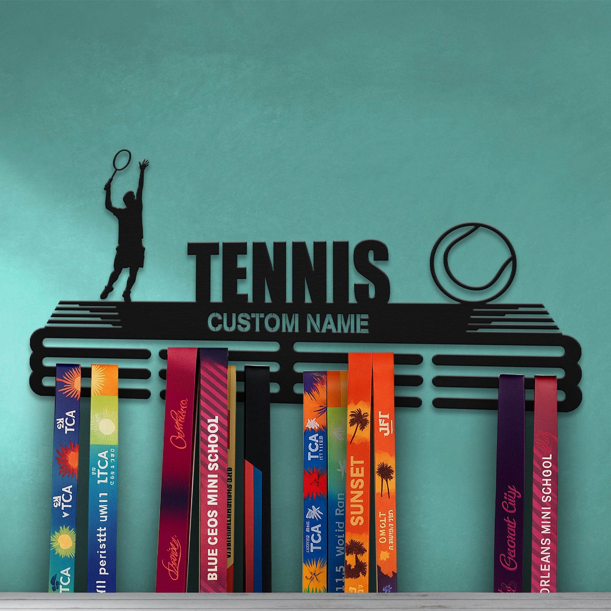Tennis Player Medal Hanger - Metal Hanger for Tennis Awards – Stainless Steel Display Rack - Champion Hanger