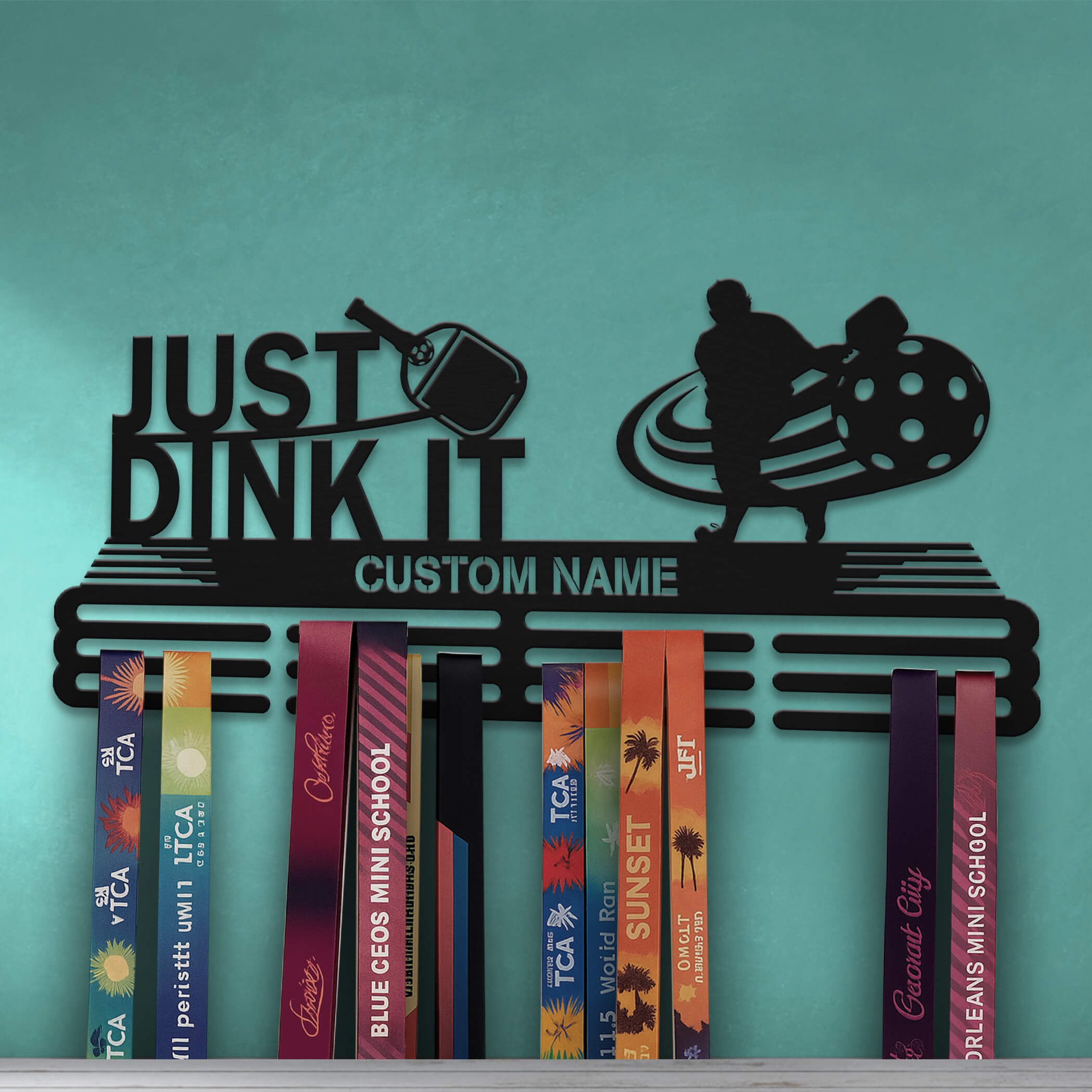 Stainless Steel Pickleball Medal Hanger – Just Dink It | Personalized Wall Rack by ChampionHanger