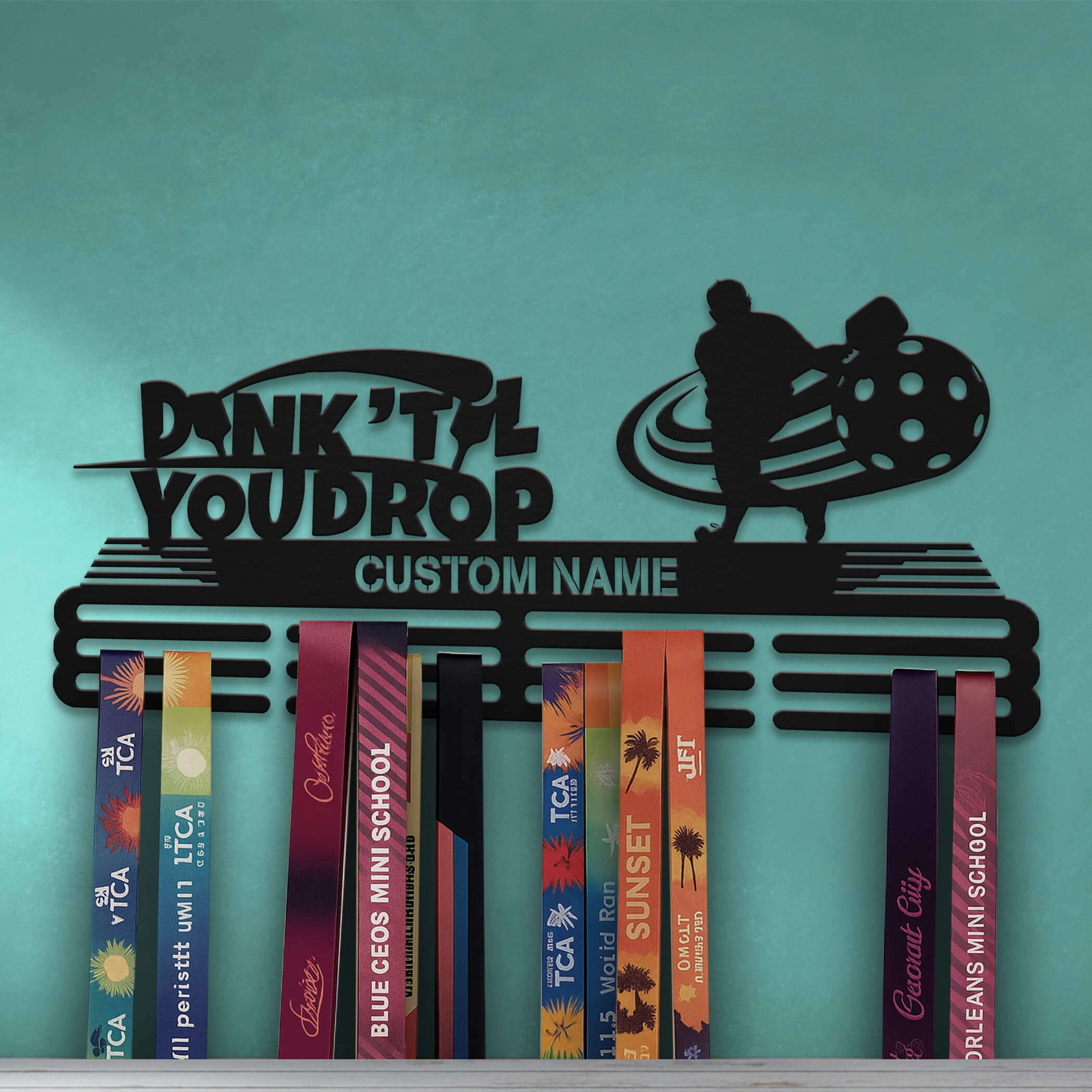 Personalized Pickleball Stainless Steel Medal Hanger – “Dink ’Til You Drop” | ChampionHanger