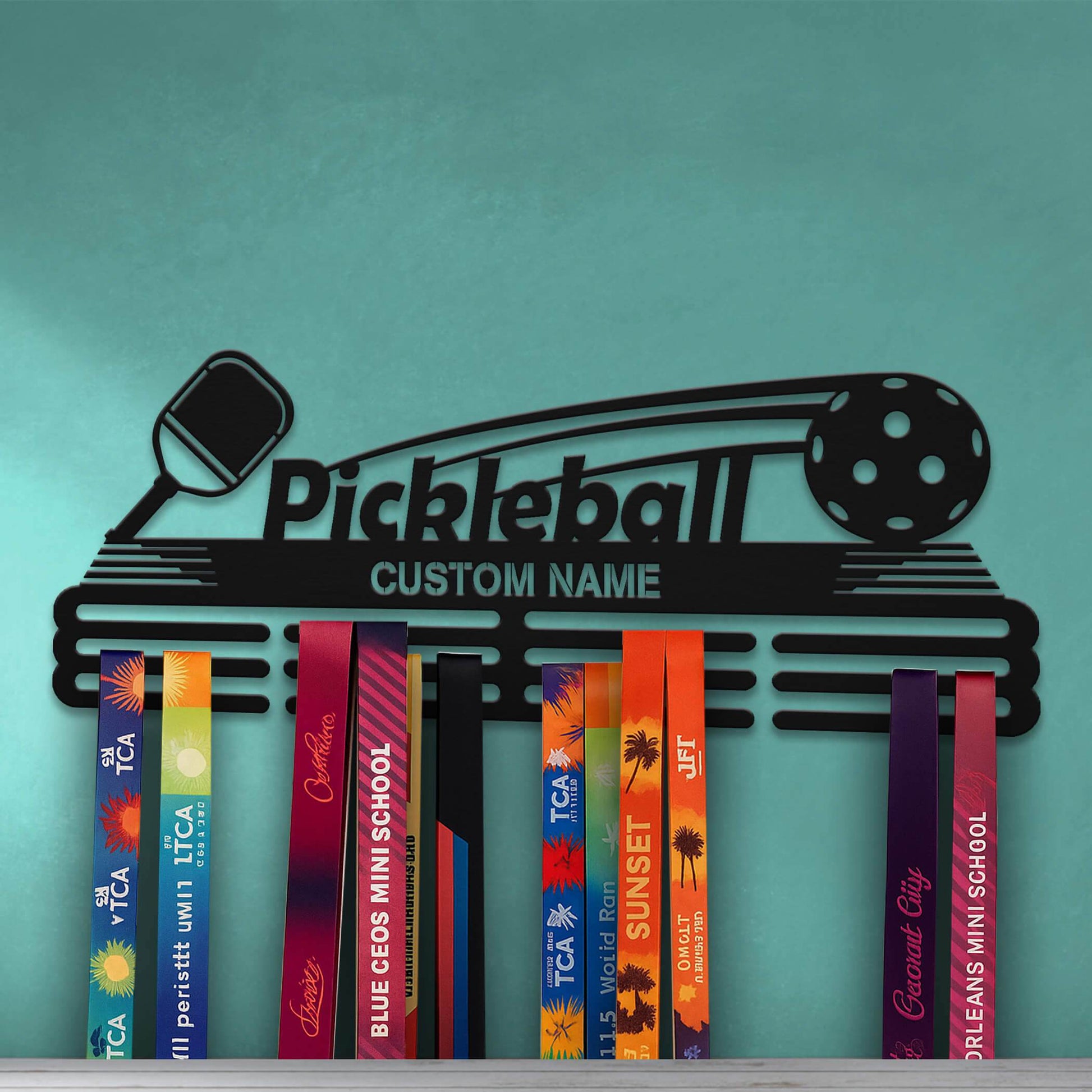 Pickleball Medal Hanger – Personalized Metal Medal Holder – Stainless Steel Wall Display Rack for Pickleball Awards - Champion Hanger
