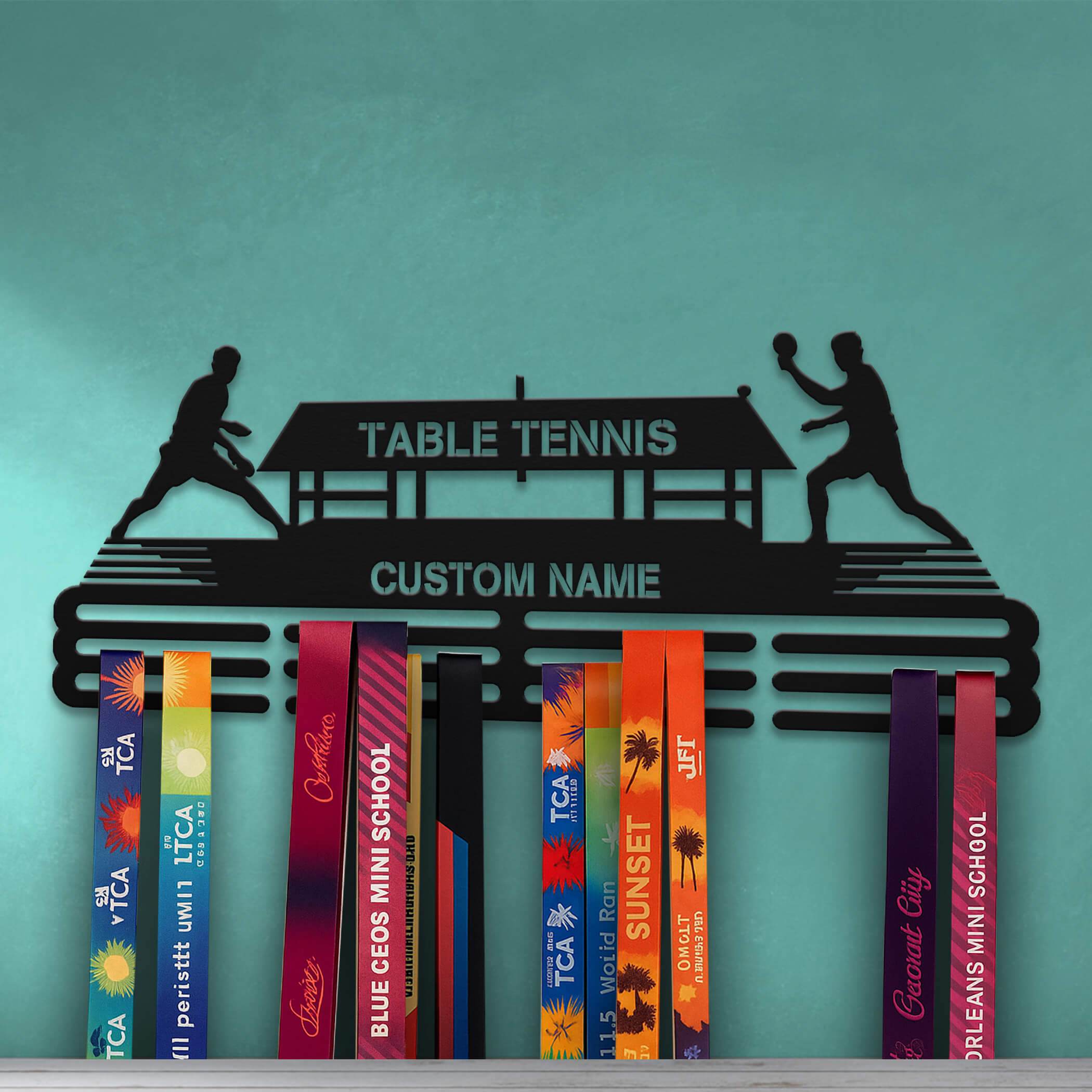 Table Tennis Medal Hanger – Personalized Metal Medal Holder – Stainless Steel Display Rack for Ping Pong Awards - Champion Hanger