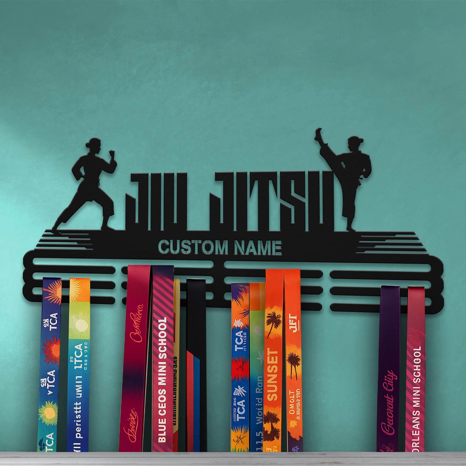 Jiu Jitsu Medal Display Rack – Custom Metal Medal Hanger for Martial Arts Awards - Champion Hanger