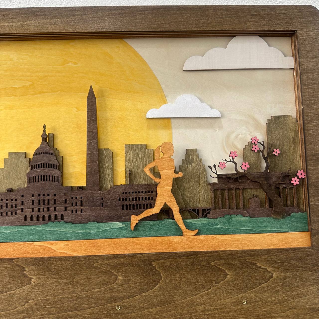 Personalized Wooden Medal Hanger with Washington City Design – Custom Name Running Medal Holder for Runners | Championhanger