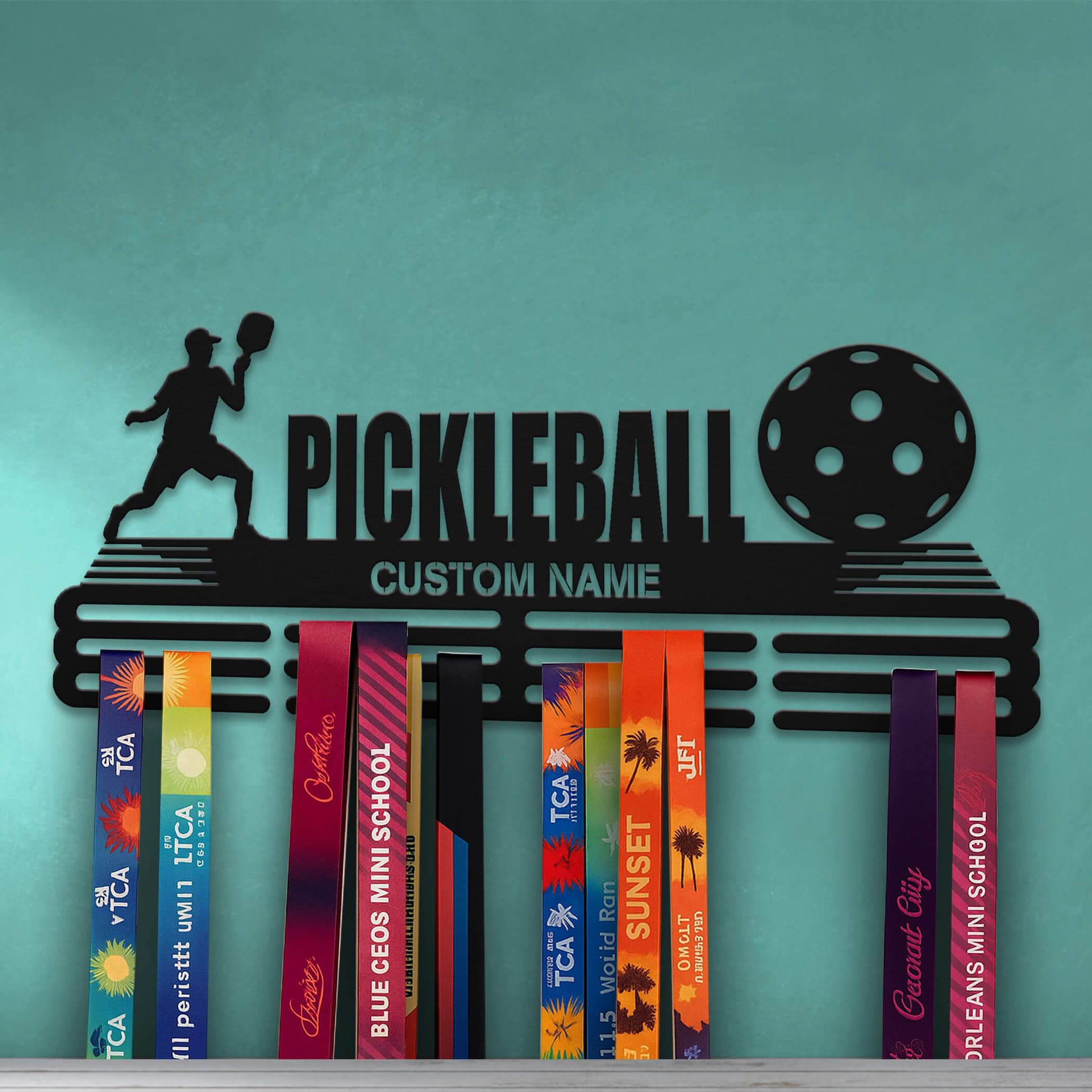 Pickleball Medal Hanger – Personalized Metal Medal Holder – Stainless Steel Wall Display Rack for Pickleball Awards - Champion Hanger