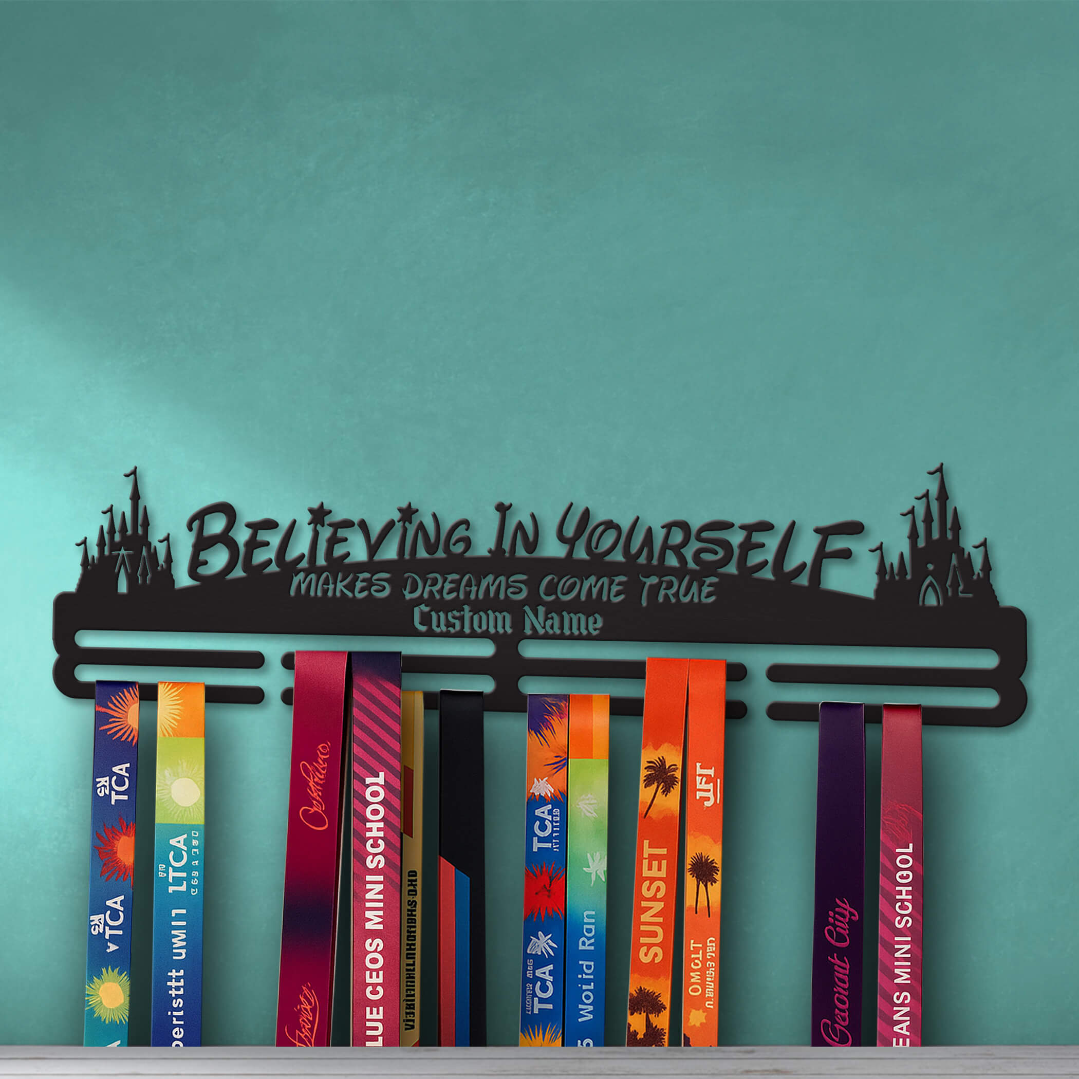 Stainless Steel Medal Hanger – Enchanted Marathon Theme with Inspirational Quote | ChampionHanger