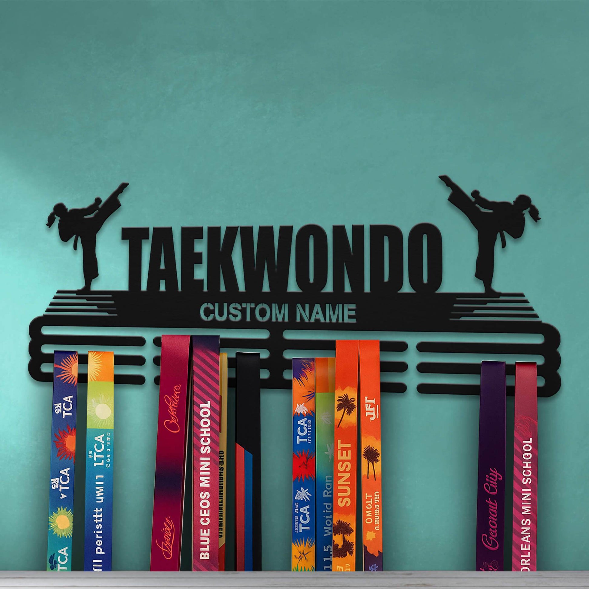 Taekwondo Medal Hanger – Personalized Metal Medal Holder – Stainless Steel Wall Display Rack for Taekwondo Awards - Champion Hanger