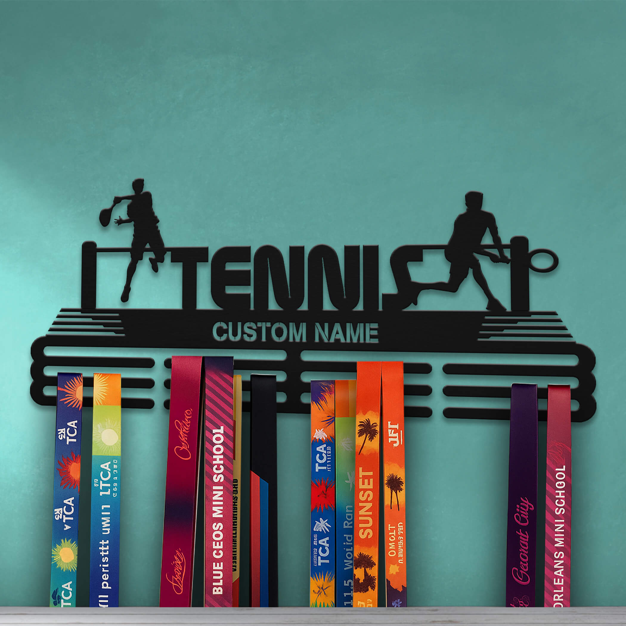 Personalized Stainless Steel Tennis Medal Hanger with Custom Name | ChampionHanger