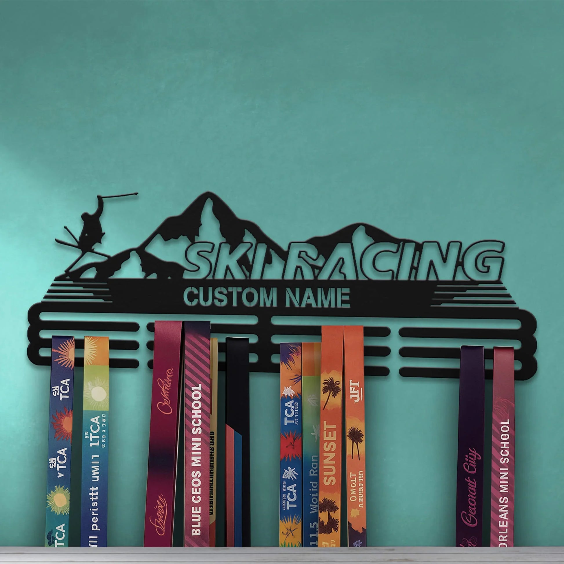 Personalized Skiing Medal Hanger with Custom Name | Stainless Steel Medal Holder | ChampionHanger - Champion Hanger