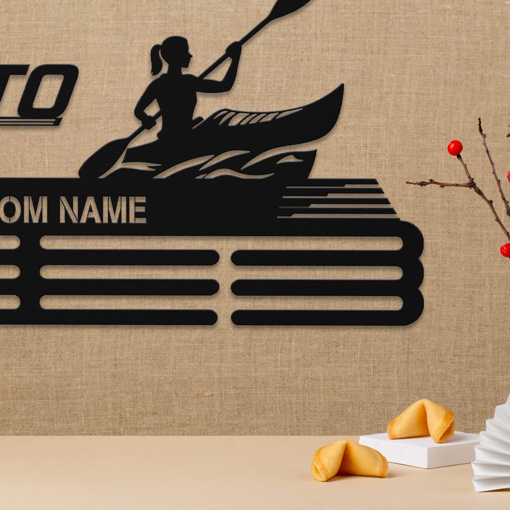 Personalized Kayak Medal Holder – Stainless Steel Wall Display Rack - Champion Hanger