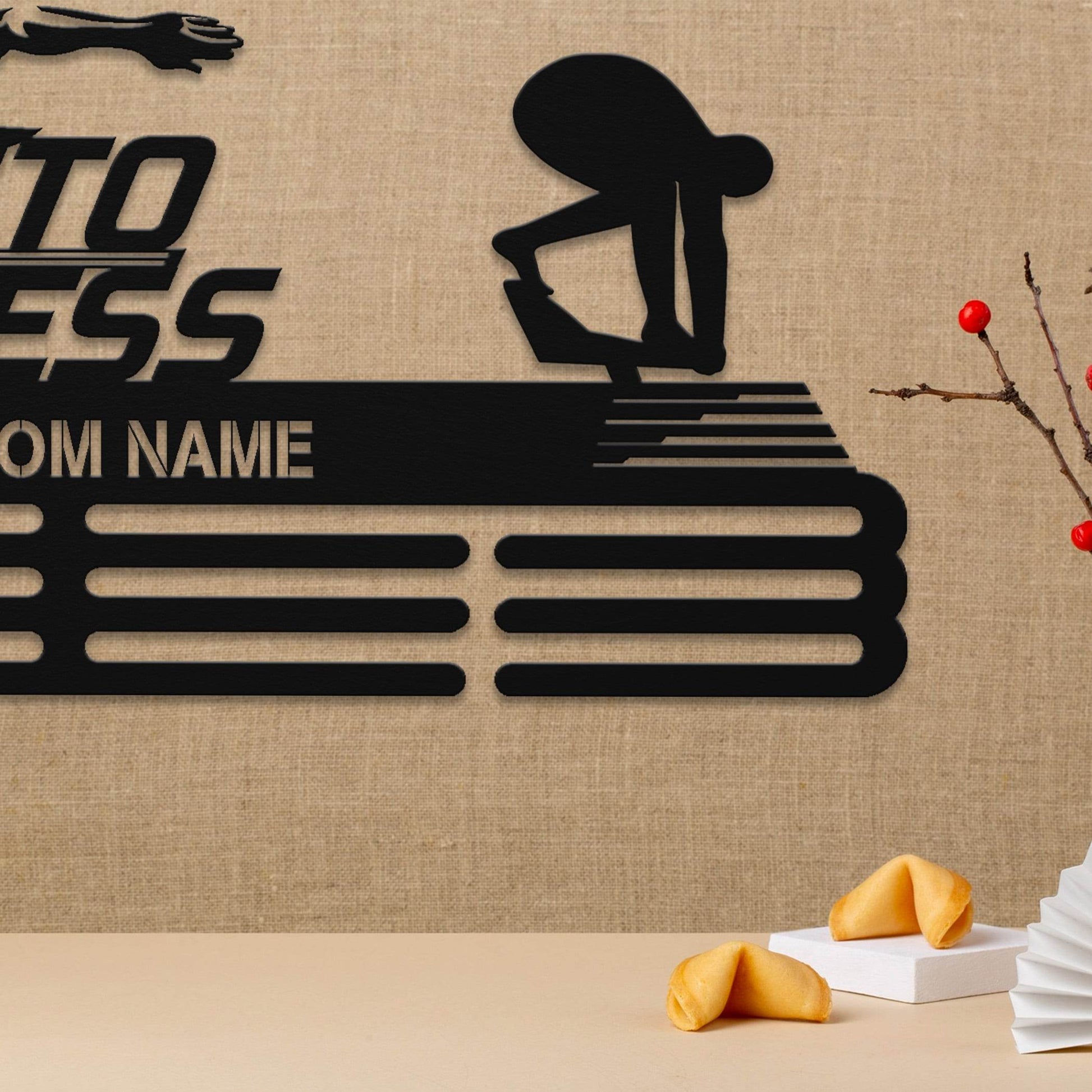 Swimming Medal Hanger – Personalized Metal Medal Holder – Stainless Steel Display Rack - Champion Hanger