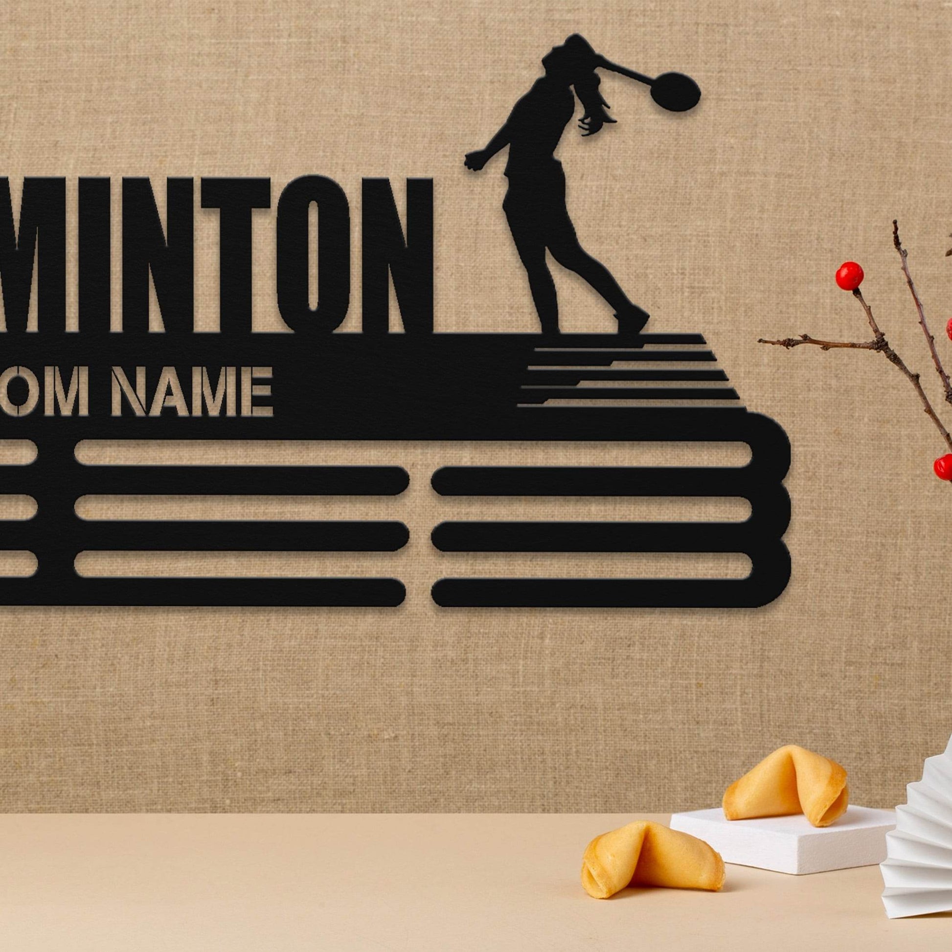 Badminton Medal Hanger – Personalized Metal Medal Holder – Stainless Steel Display Rack for Awards - Champion Hanger