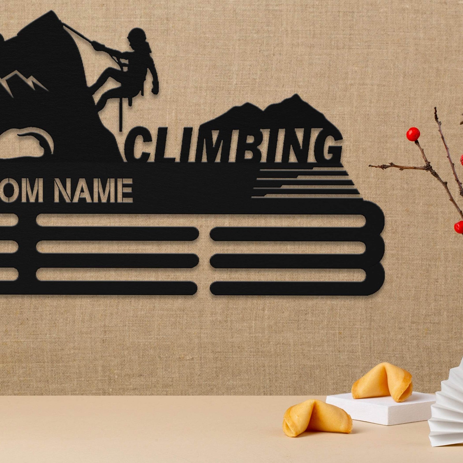 Climbing Medal Hanger – Personalized Metal Medal Holder – Stainless Steel Wall Display Rack - Champion Hanger