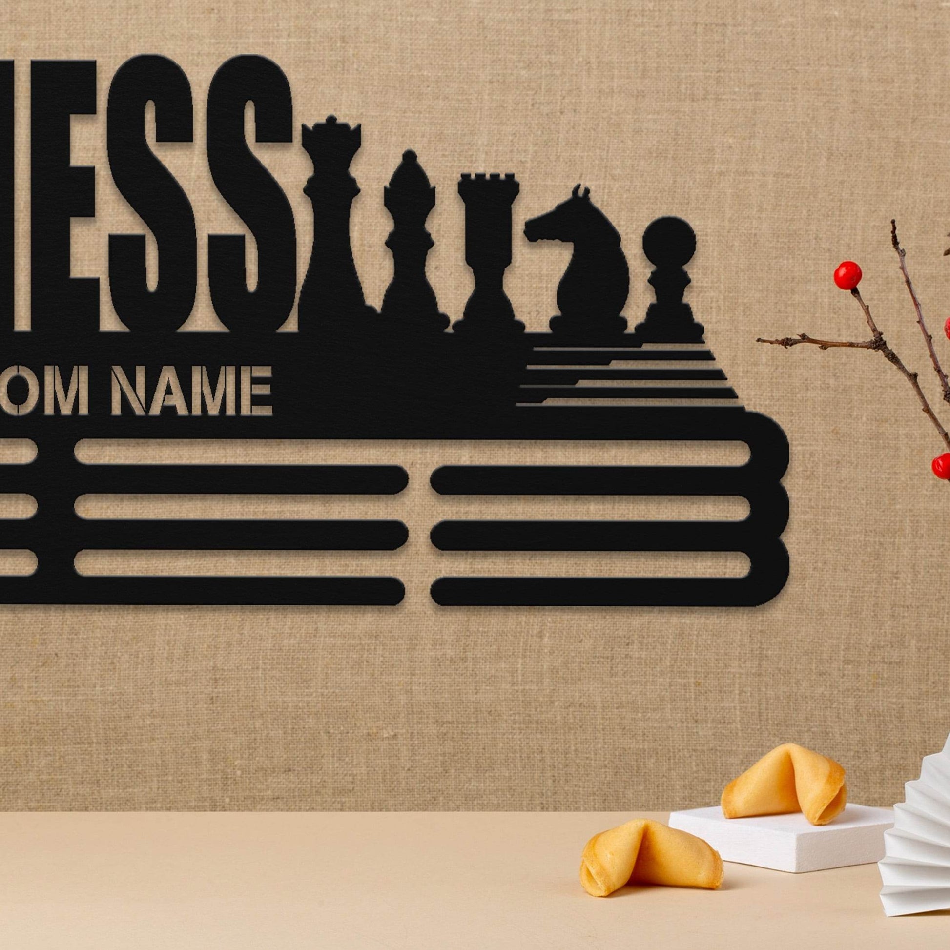 Chess Medal Hanger – Personalized Metal Medal Holder – Stainless Steel Display Rack for Chess Awards - Champion Hanger