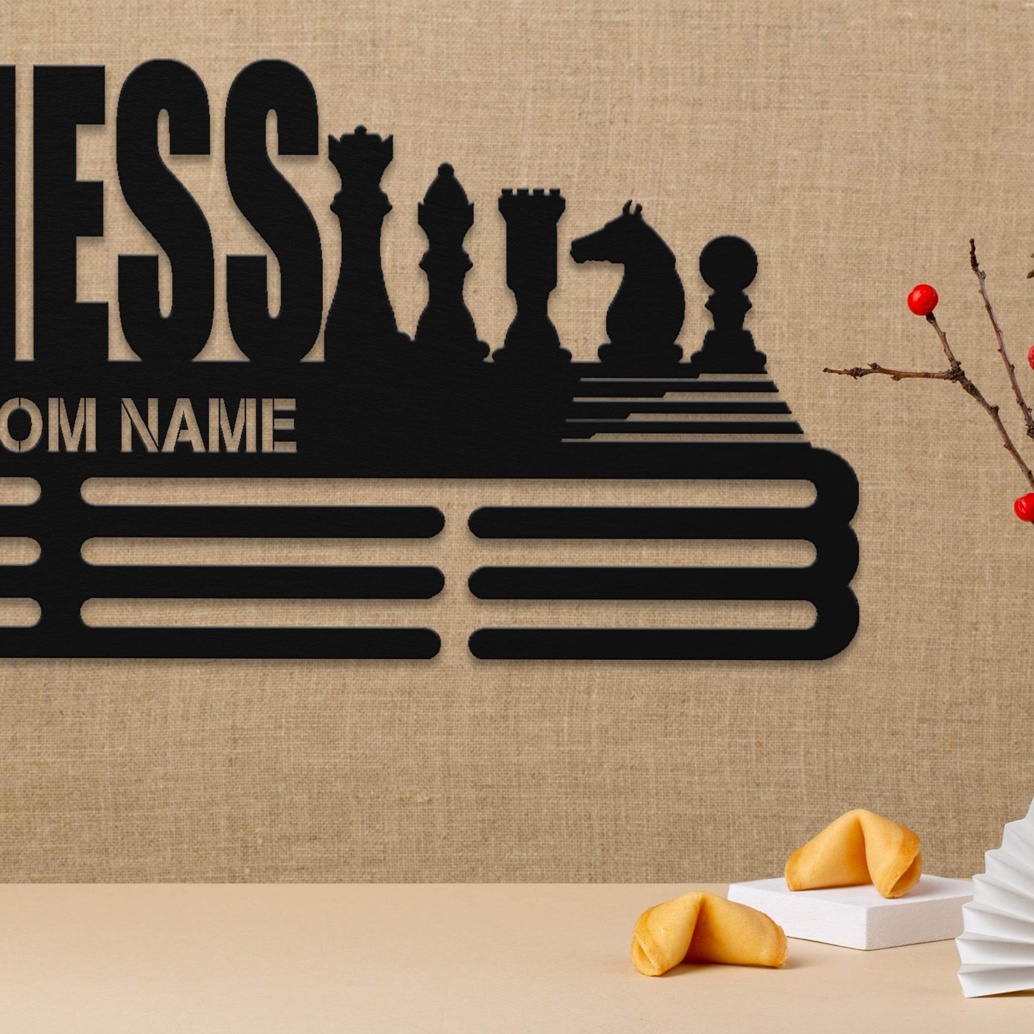 Chess Medal Hanger – Personalized Metal Medal Holder – Stainless Steel Display Rack for Chess Awards - Champion Hanger