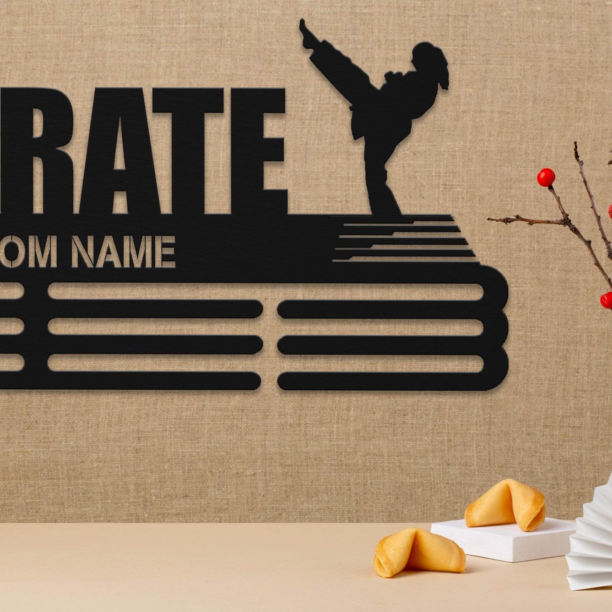 Karate Medal Hanger – Personalized Metal Medal Holder – Stainless Steel Display Rack for Karate Awards - Champion Hanger