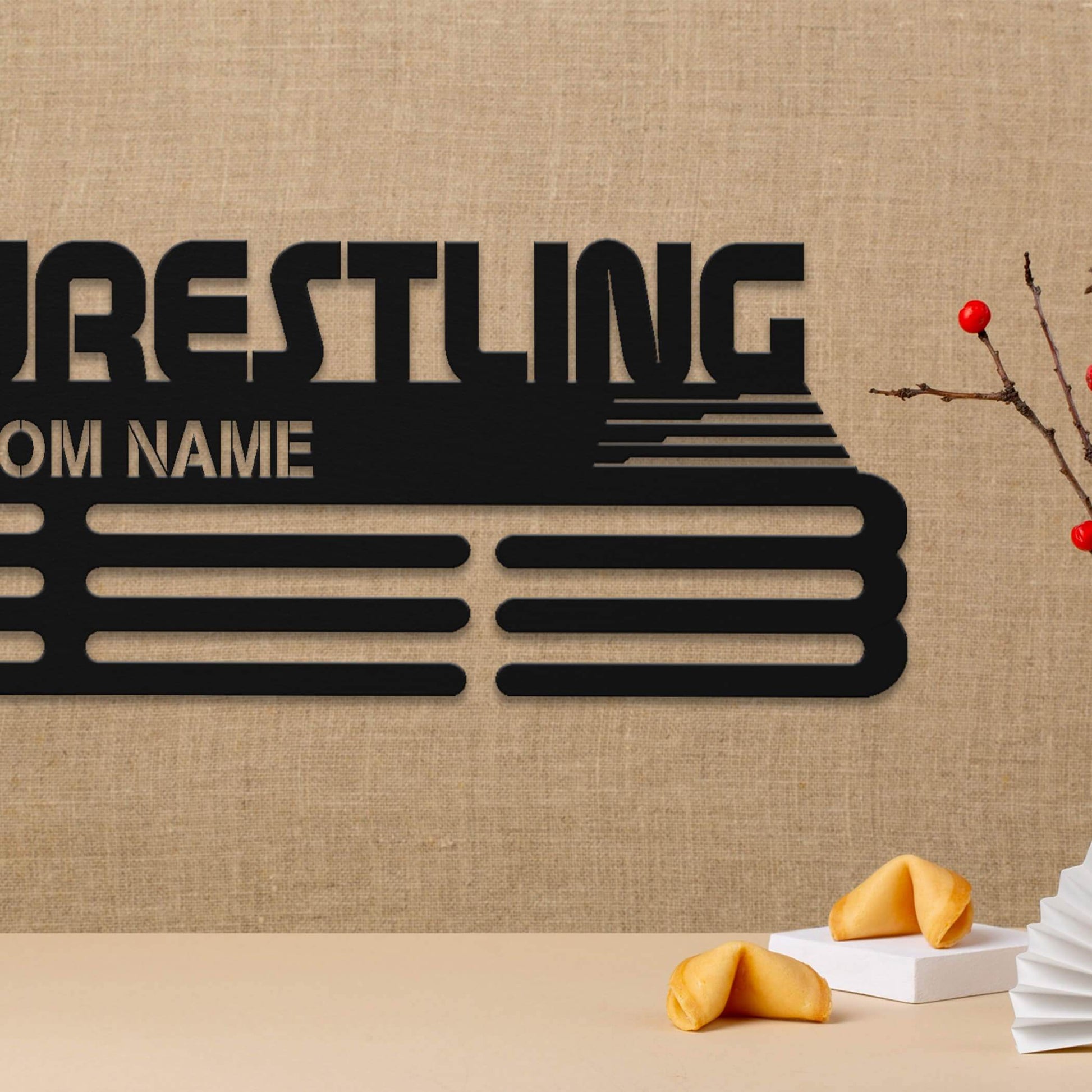 Wrestling Medal Display Rack – Personalized Stainless Steel Medal Holder for Wrestling Awards - Champion Hanger
