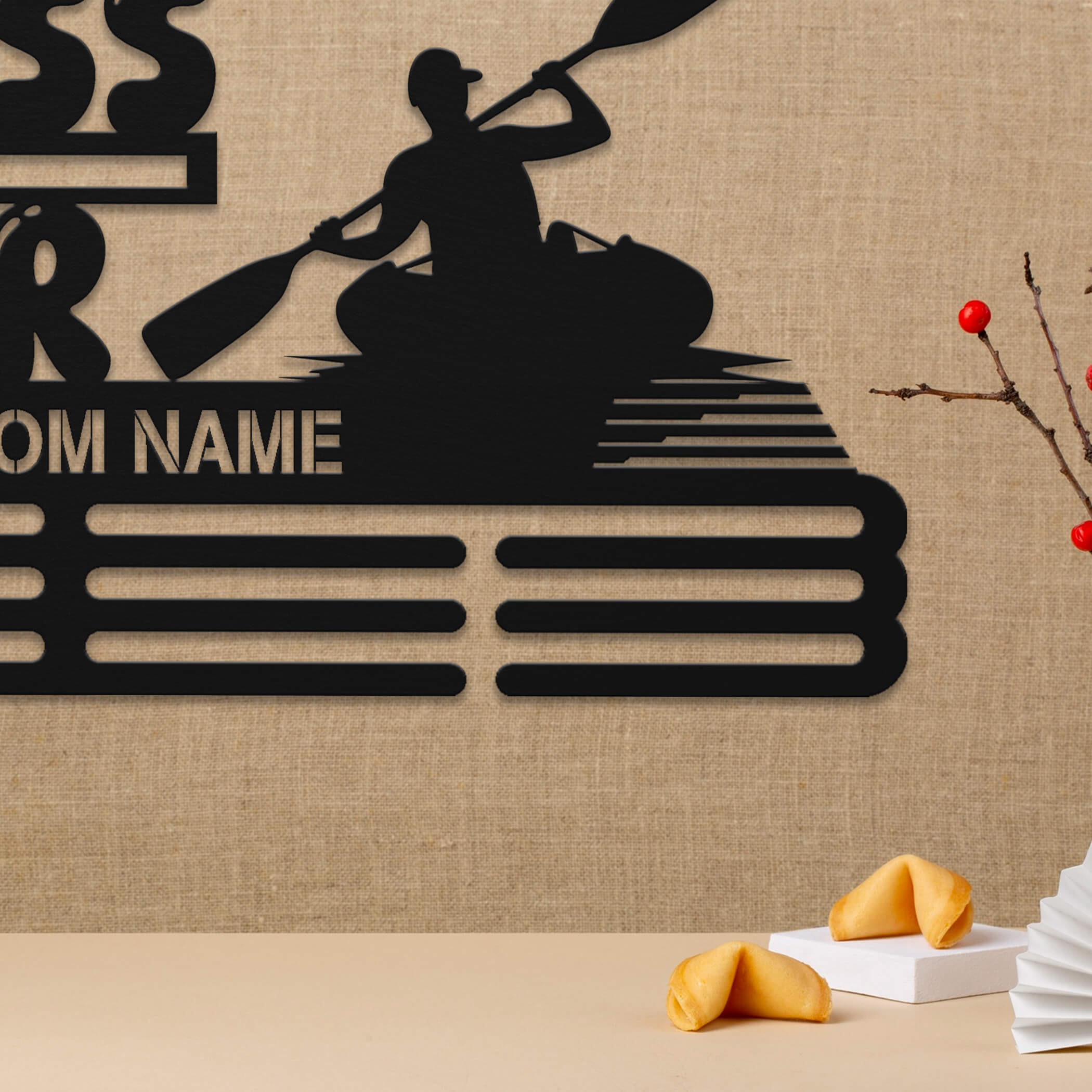 Personalized Kayak Medal Hanger – Stainless Steel Medal Holder with “Harness the Water” Quote | ChampionHanger