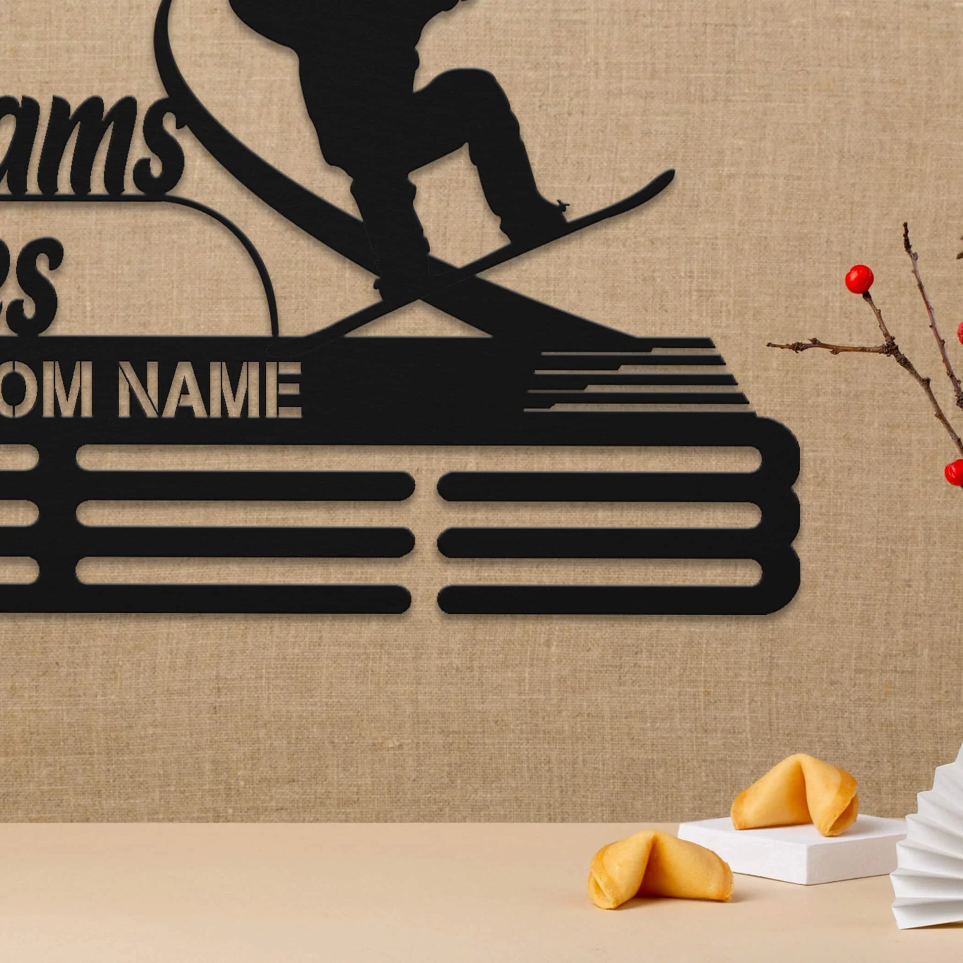 Personalized Snowboard Medal Hanger – Stainless Steel Display with “Frozen Dreams Fierce Moves” Quote | Custom Name Gift | ChampionHanger - Champion Hanger