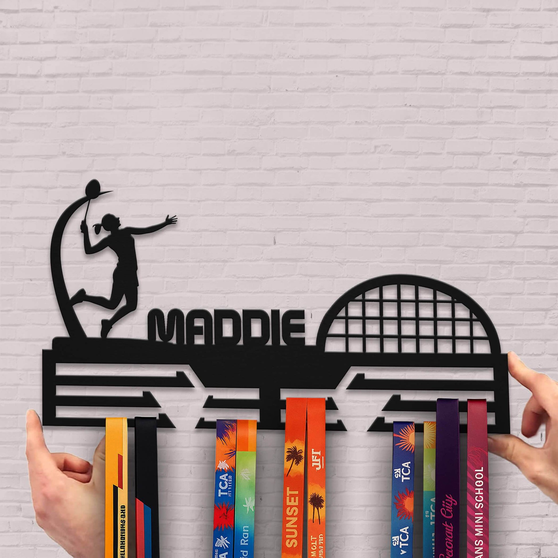 Personalized Stainless Steel Badminton Medal Hanger – Custom Metal Medal Display Rack – Badminton Award Holder & Sports Gift - Champion Hanger