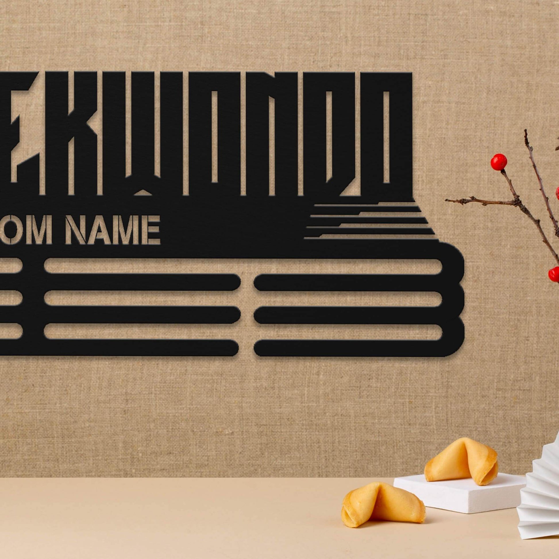 Taekwondo Medal Holder – Custom Stainless Steel Wall Rack for Displaying Taekwondo Awards - Champion Hanger