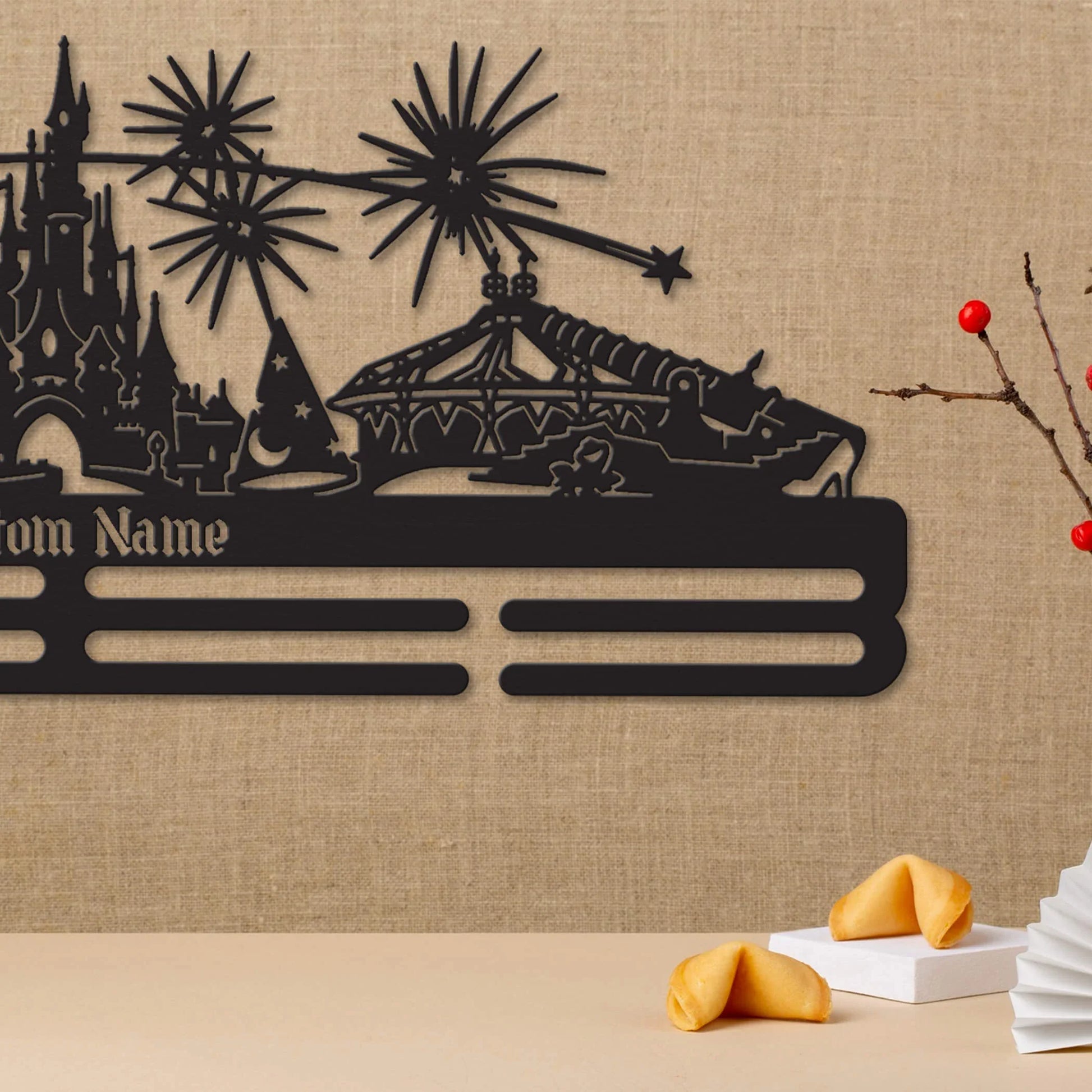 Personalized Stainless Steel Medal Hanger – “Run to the Magic” Running Medal Display - Custom Name Gift for Marathon Runners - ChampionHanger - Champion Hanger