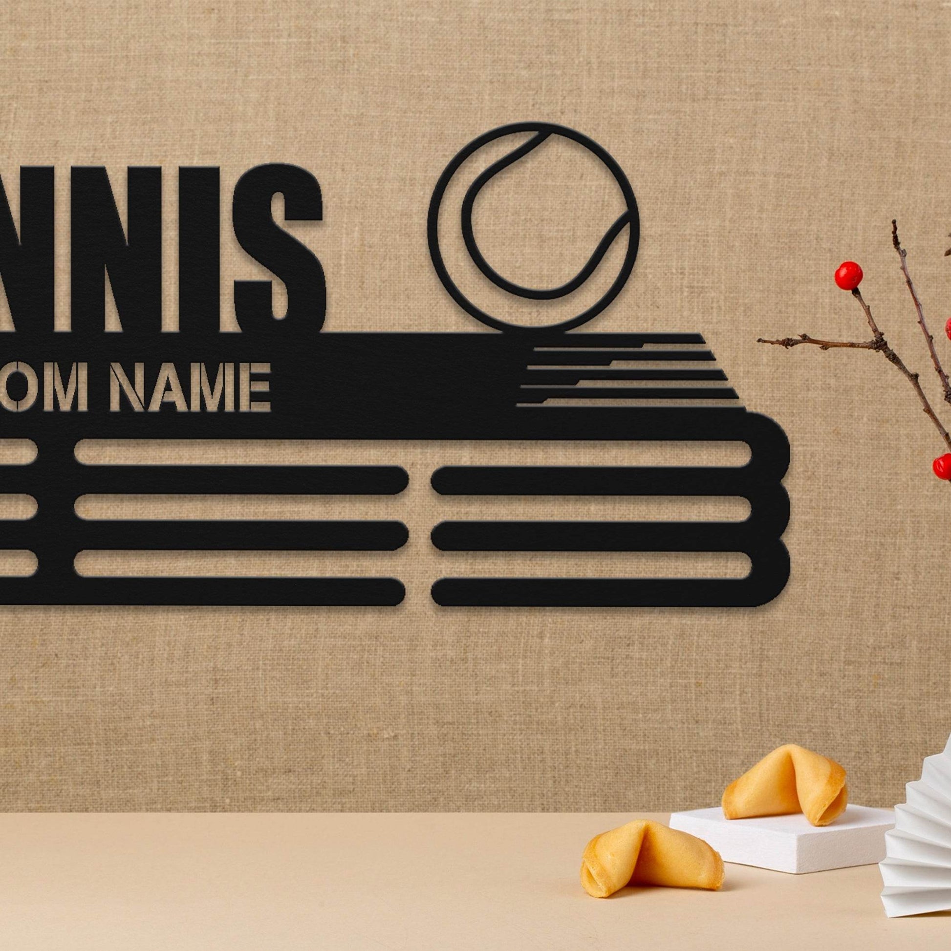 Tennis Player Medal Hanger - Metal Hanger for Tennis Awards – Stainless Steel Display Rack - Champion Hanger