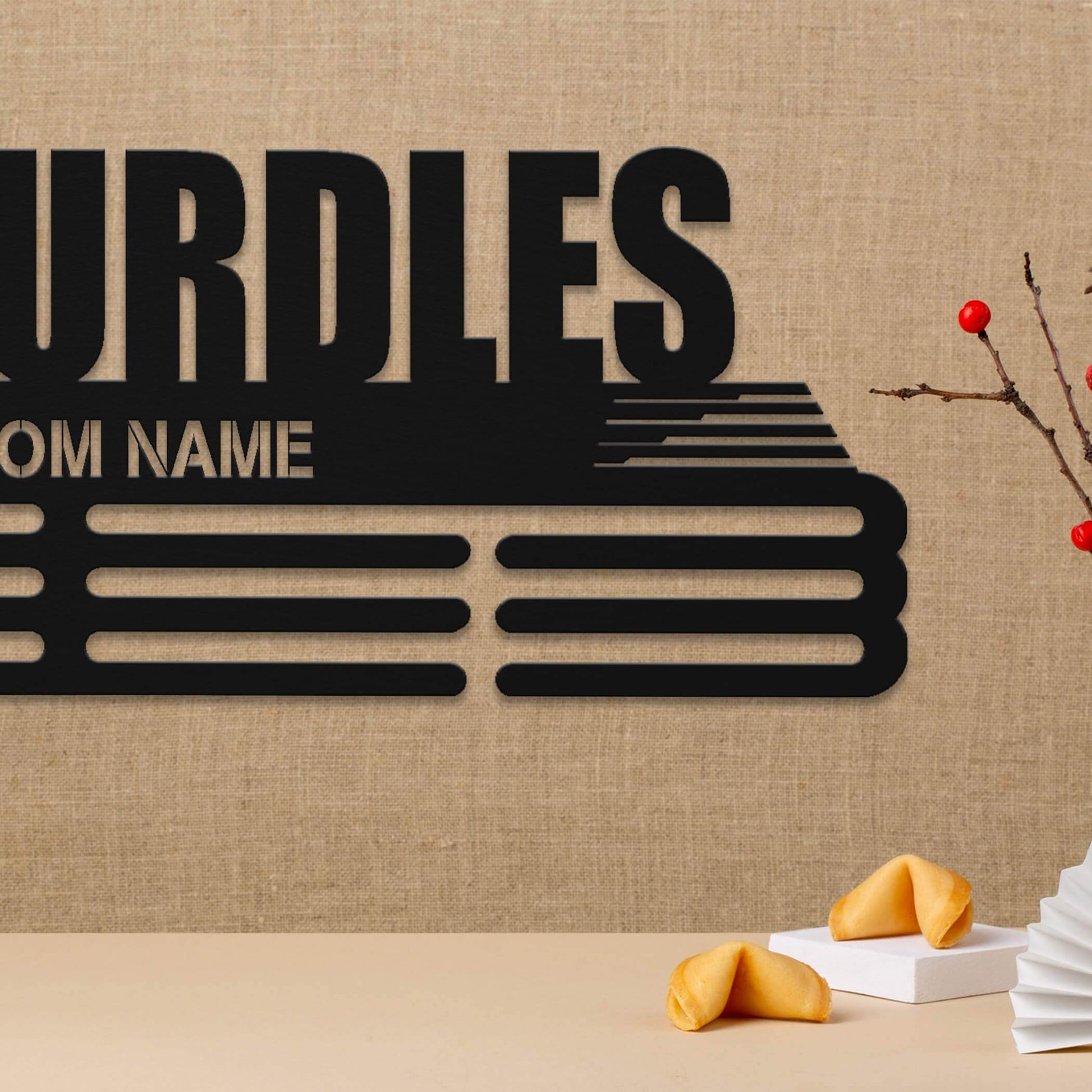 Hurdles Medal Hanger – Personalized Metal Medal Holder – Stainless Steel Wall Display Rack for Track & Field Awards - Champion Hanger