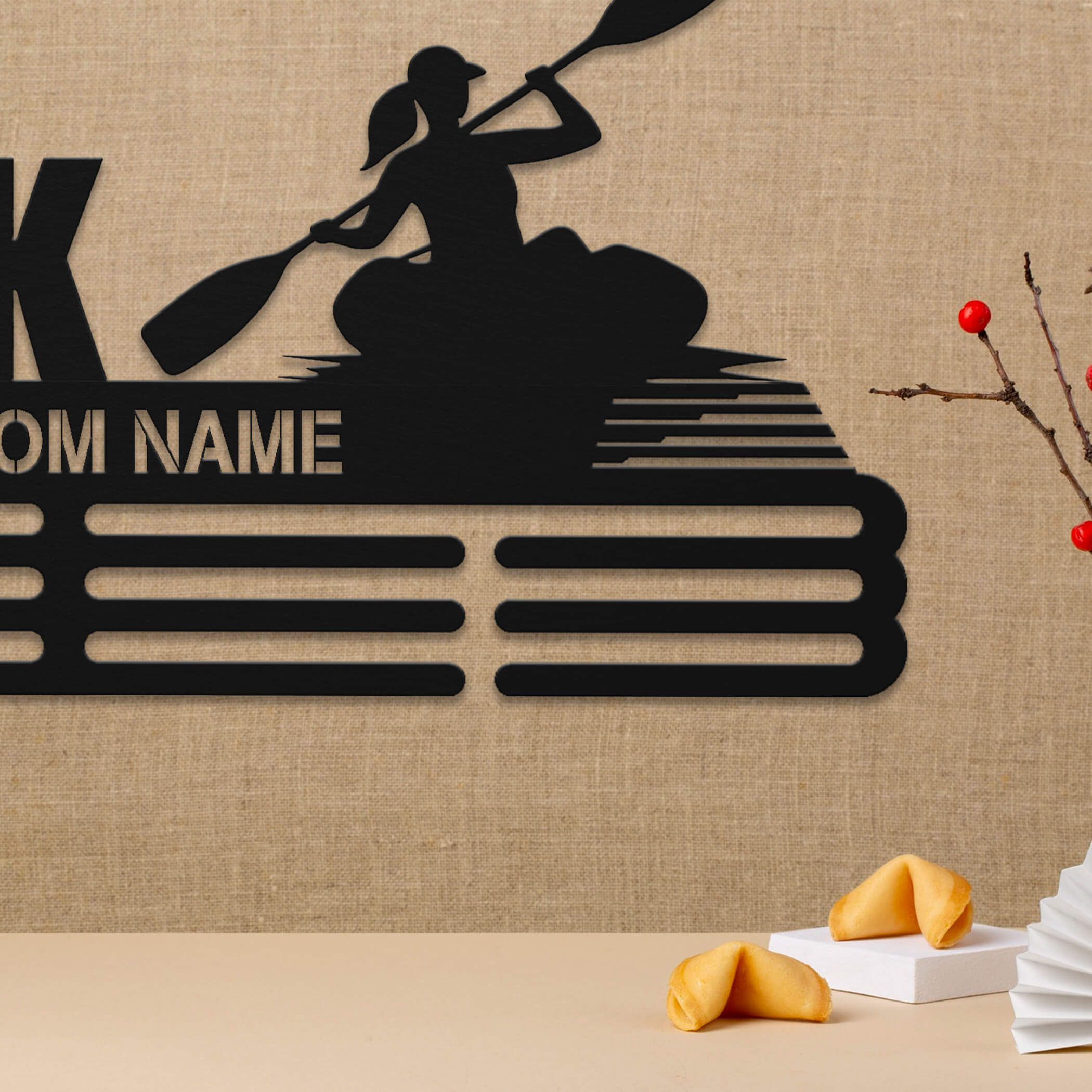 Personalized Kayak Medal Hanger – Stainless Steel Medal Holder with Custom Name | ChampionHanger