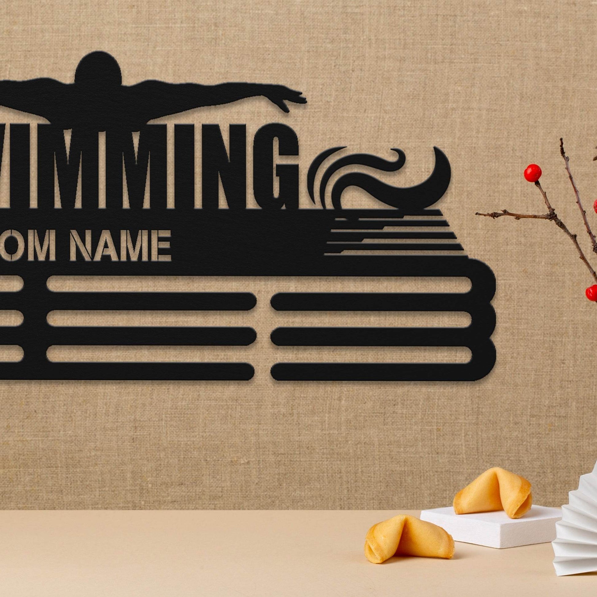 Swimmer Medal Hanger - Metal Hanger for Swimming Awards – Stainless Steel Display Rack - Champion Hanger