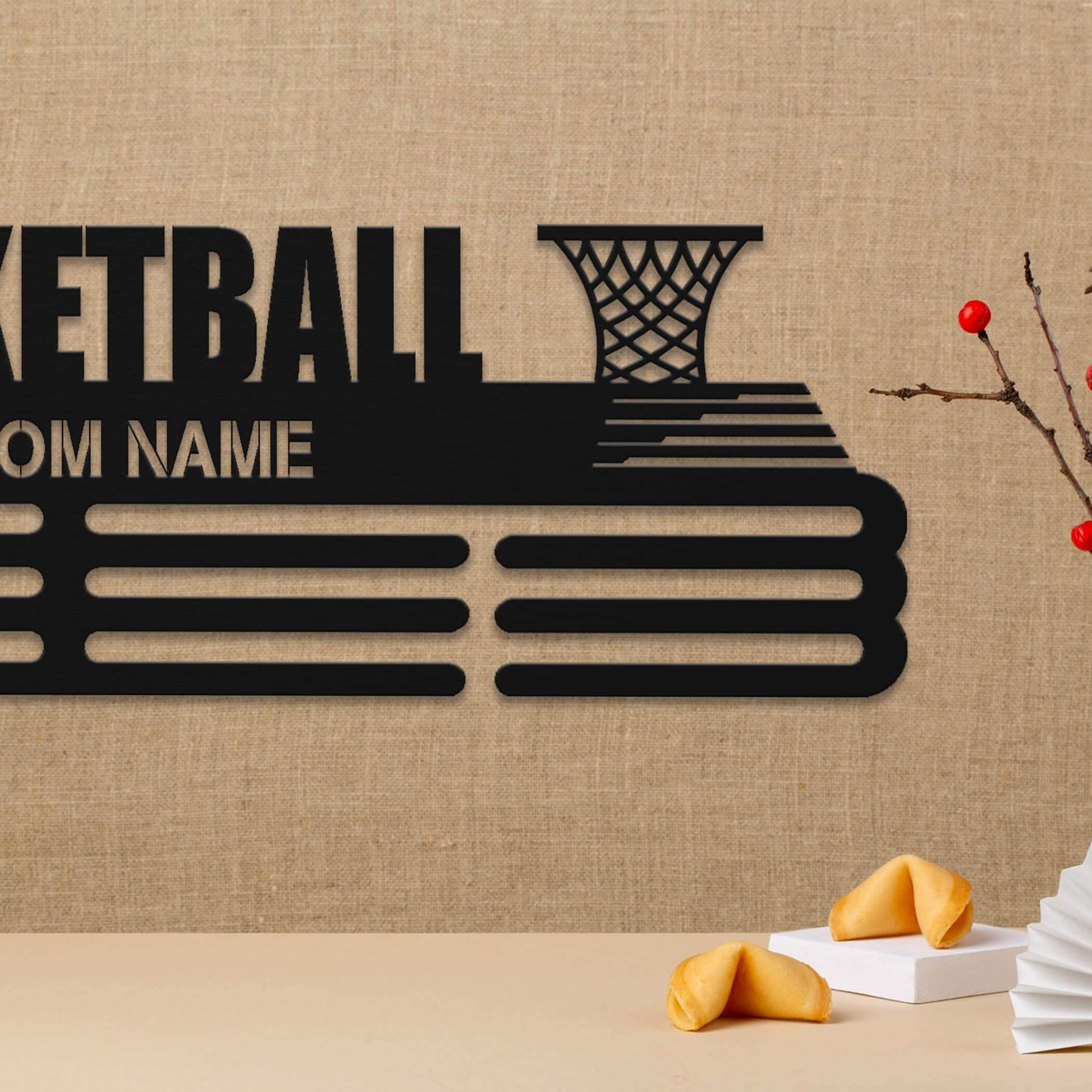 Basketball Player Medal Hanger – Personalized Metal Medal Holder – Stainless Steel Display Rack - Champion Hanger