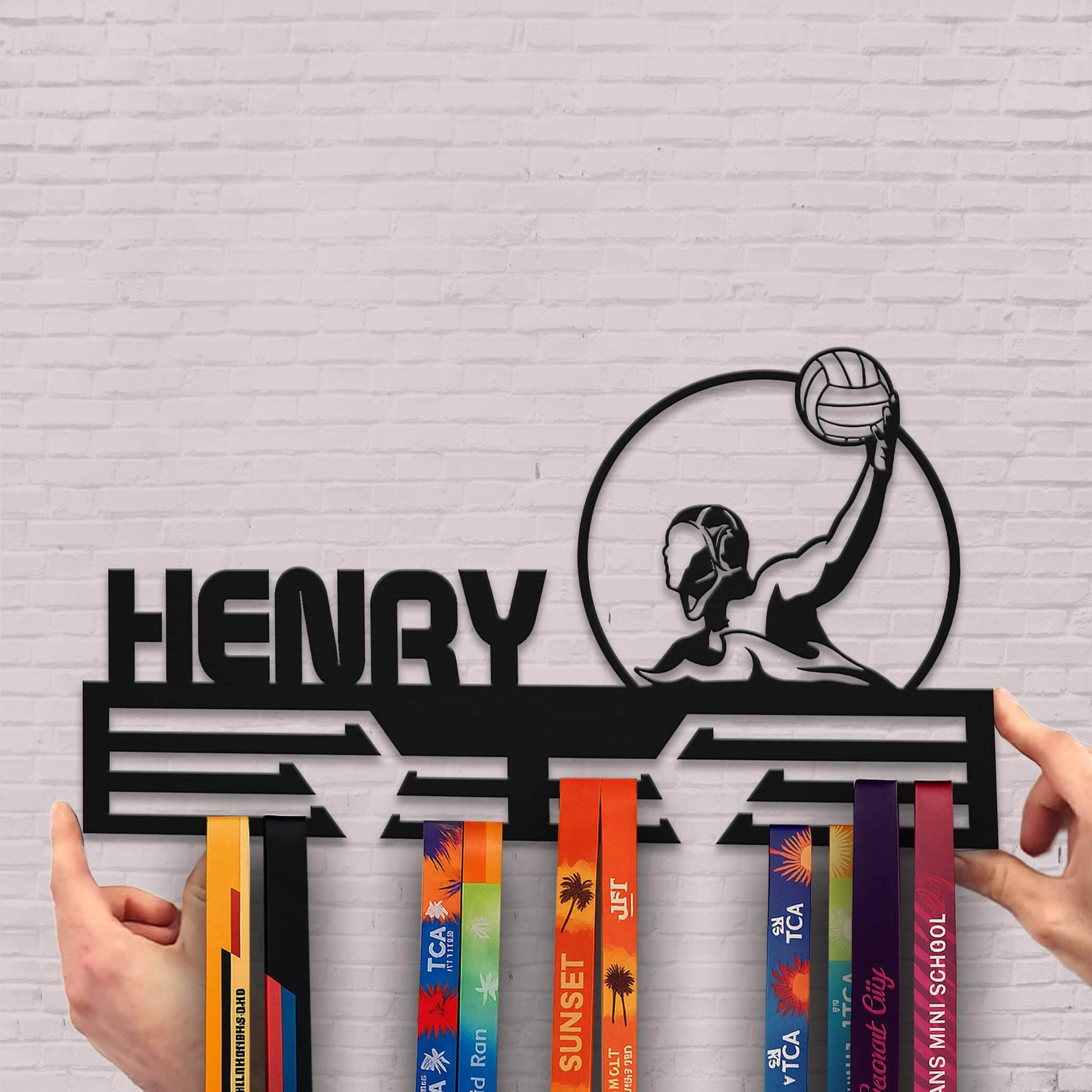 Personalized Water Polo Medal Hanger – Durable Stainless Steel Display Rack for Sports Medals & Awards - Champion Hanger