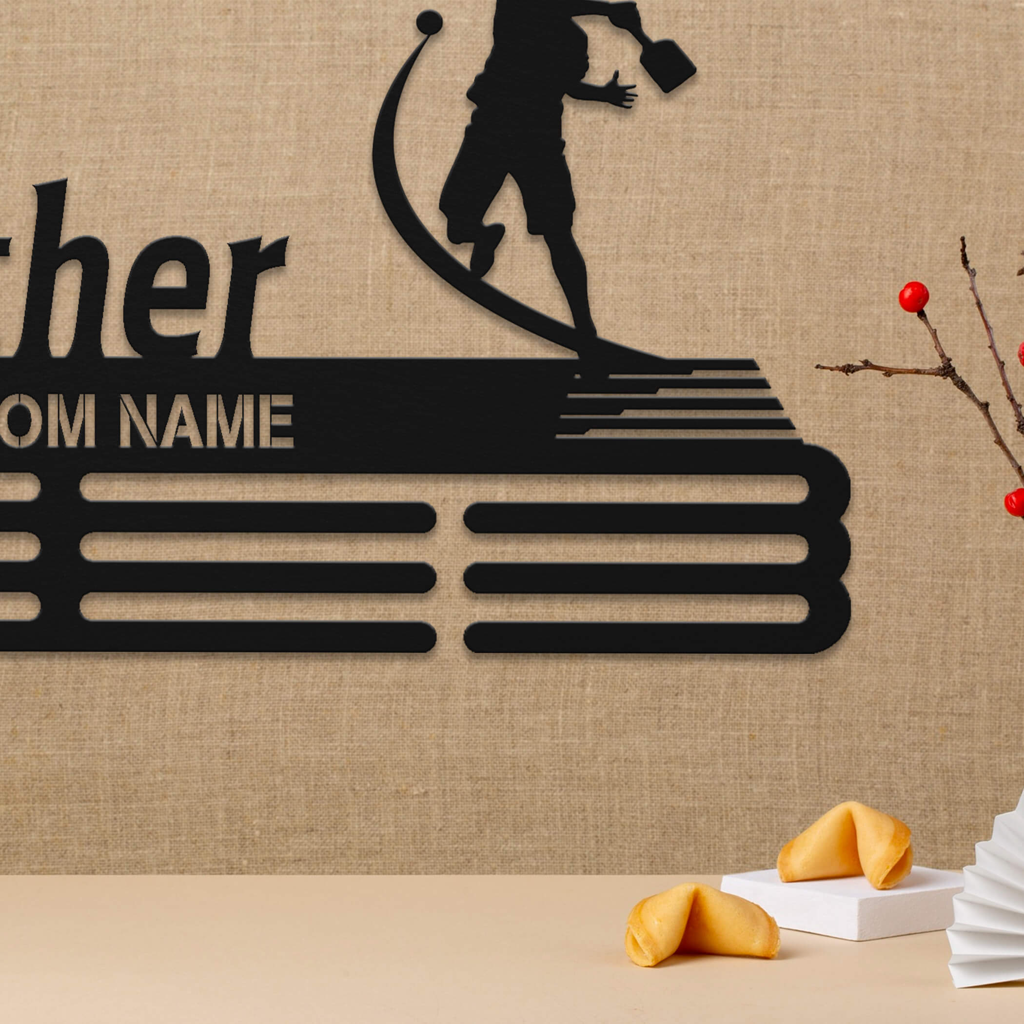 Stainless Steel Pickleball Medal Hanger – "The Dinkfather" Design | Custom Wall Rack for Pickleball Awards | ChampionHanger