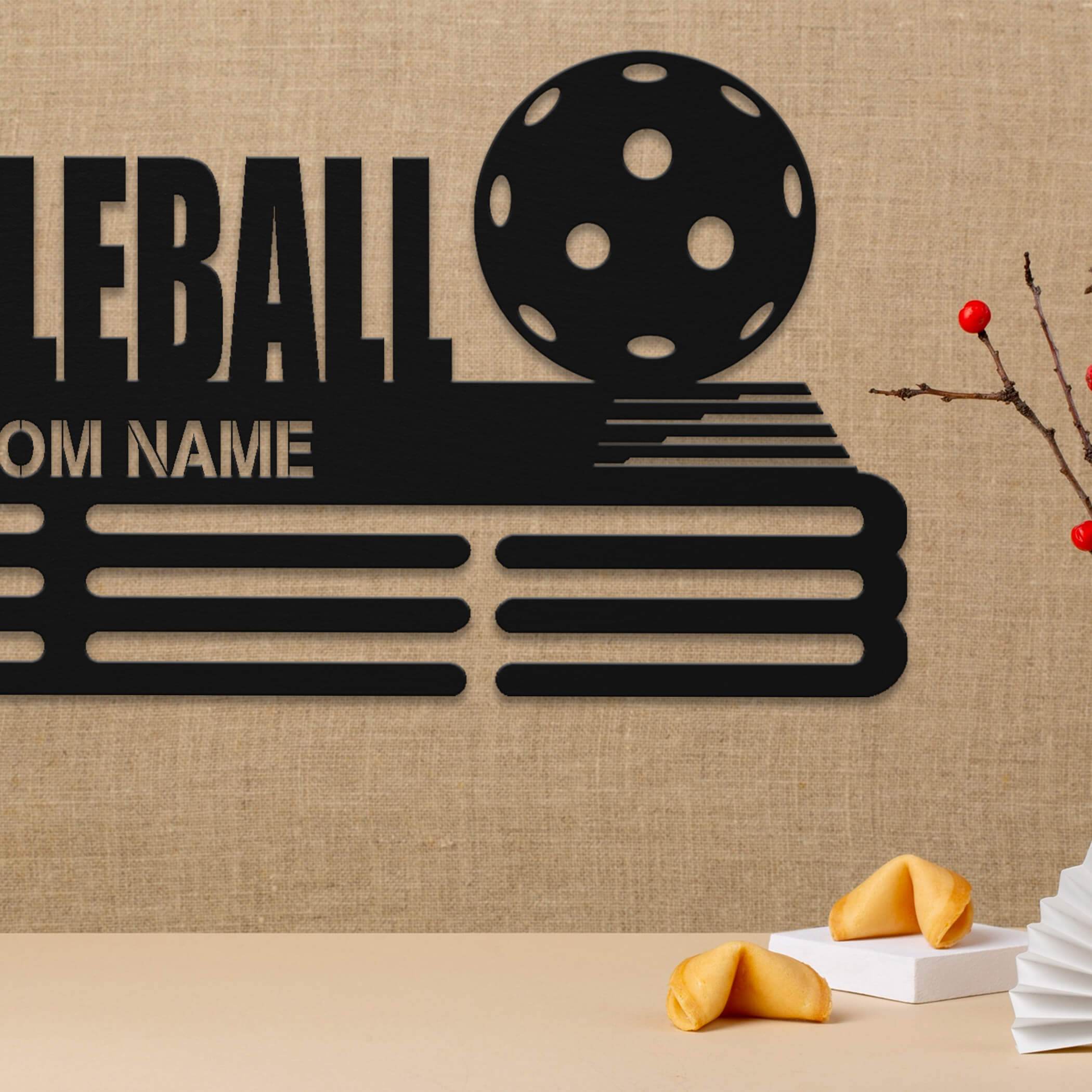 Pickleball Medal Hanger – Personalized Metal Medal Holder – Stainless Steel Wall Display Rack for Pickleball Awards - Champion Hanger