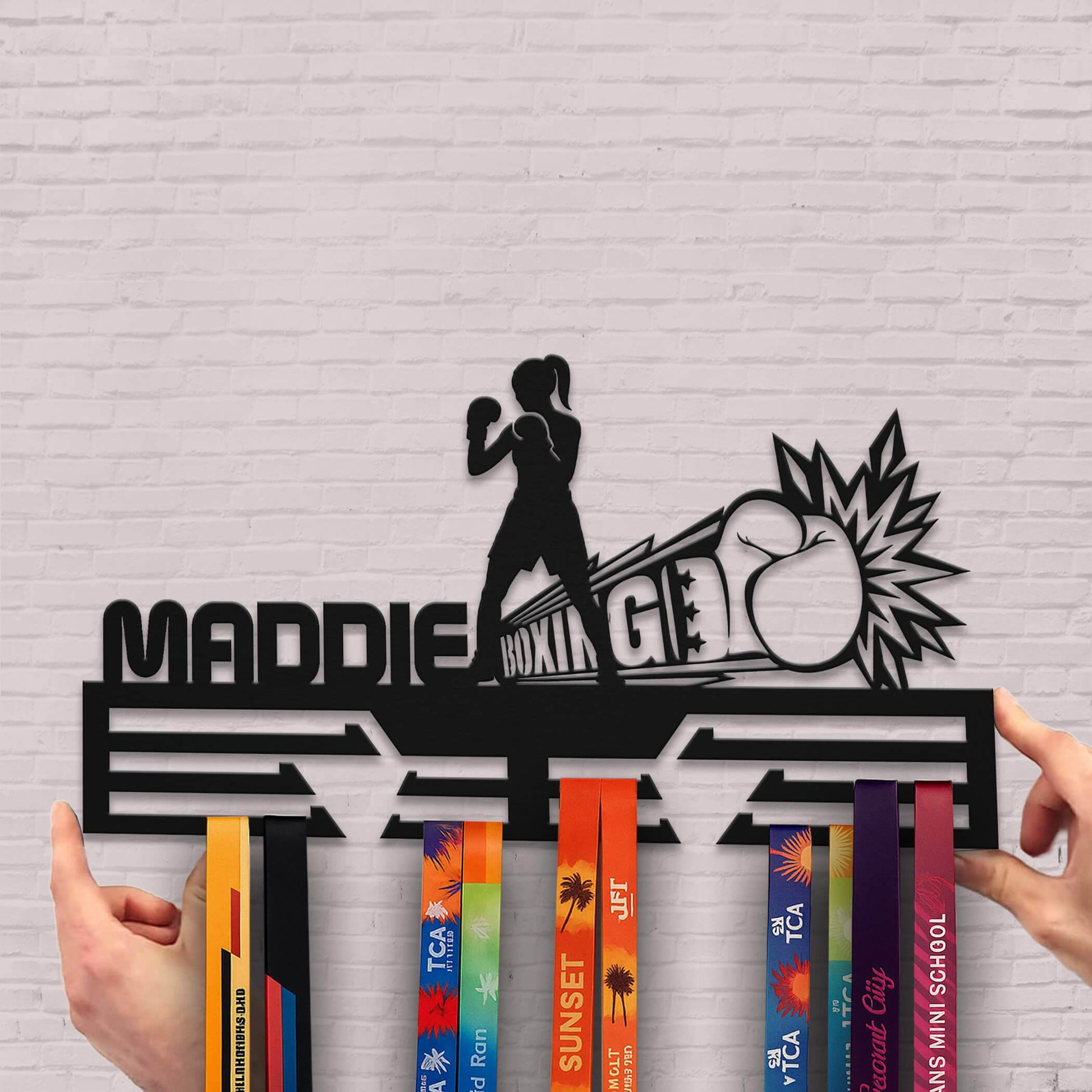 Personalized Boxing Medal Hanger – Stainless Steel Medal Display Rack – Custom Wall Holder for Boxing Awards & Champion Gifts - Champion Hanger