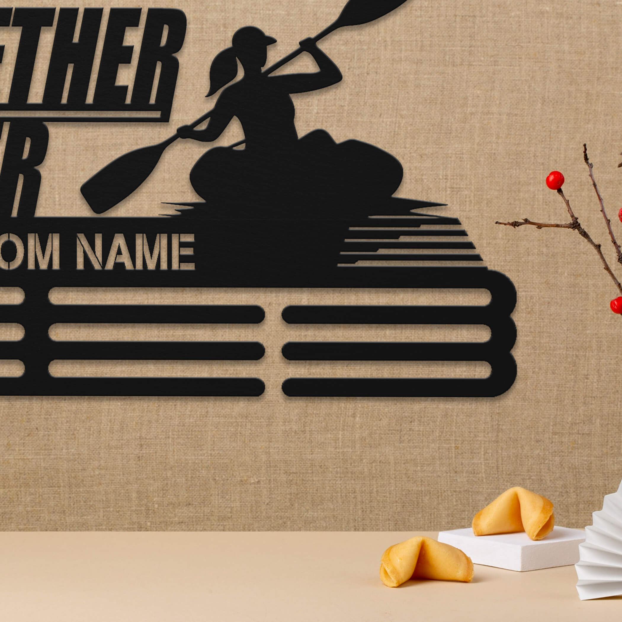 Personalized Kayak Medal Hanger – Stainless Steel Medal Holder with Custom Name | Gifts for Kayakers | ChampionHanger